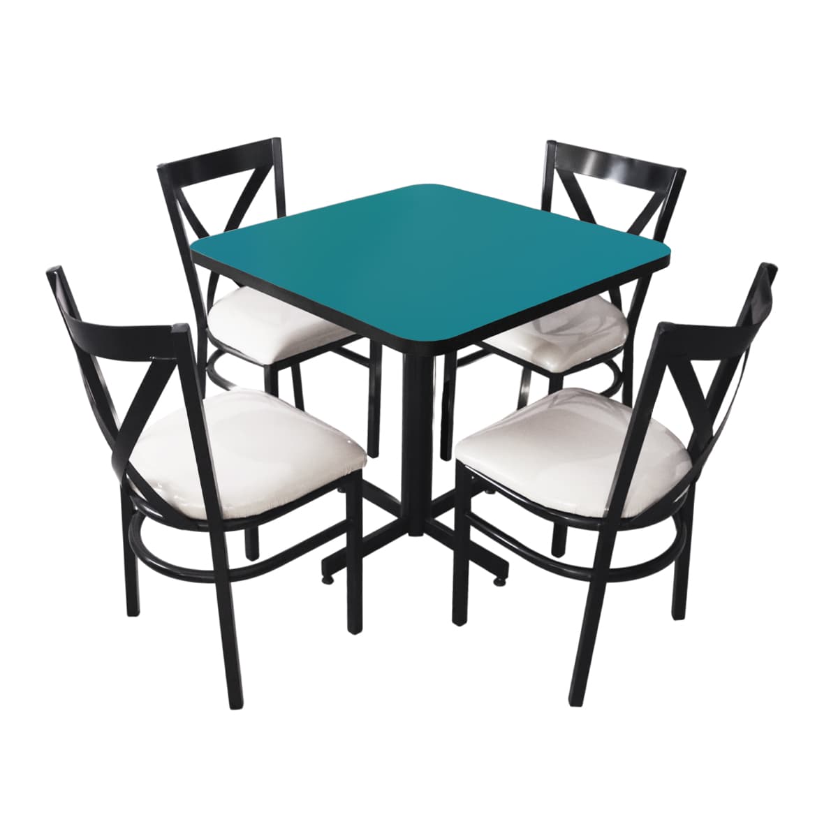 Conjunto Modelo Roma Turquesa - estándar 4 sillas