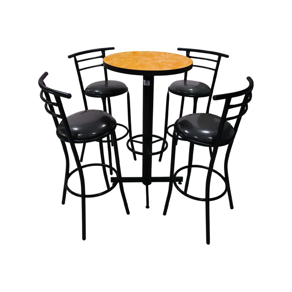 Conjunto Periquero Modelo Chabeli Amarillo Deslavado - 4 bancos view 2