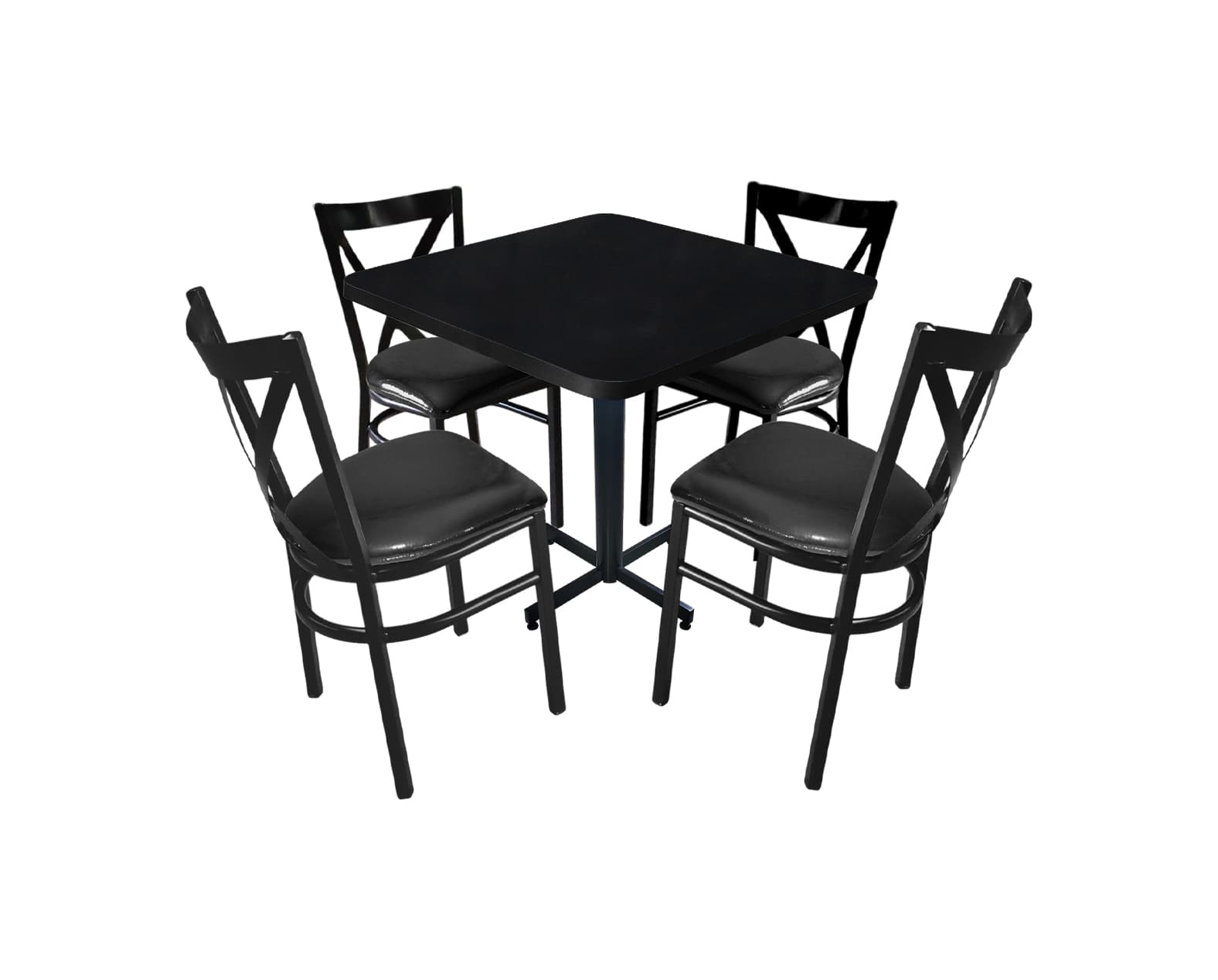 Conjunto Modelo Roma Negro Mate - estándar 4 sillas