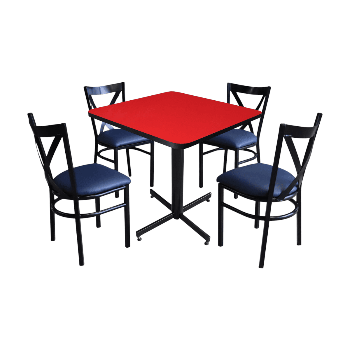 Conjunto Modelo Roma Rojo Liso Brillante - estándar 4 sillas view 16