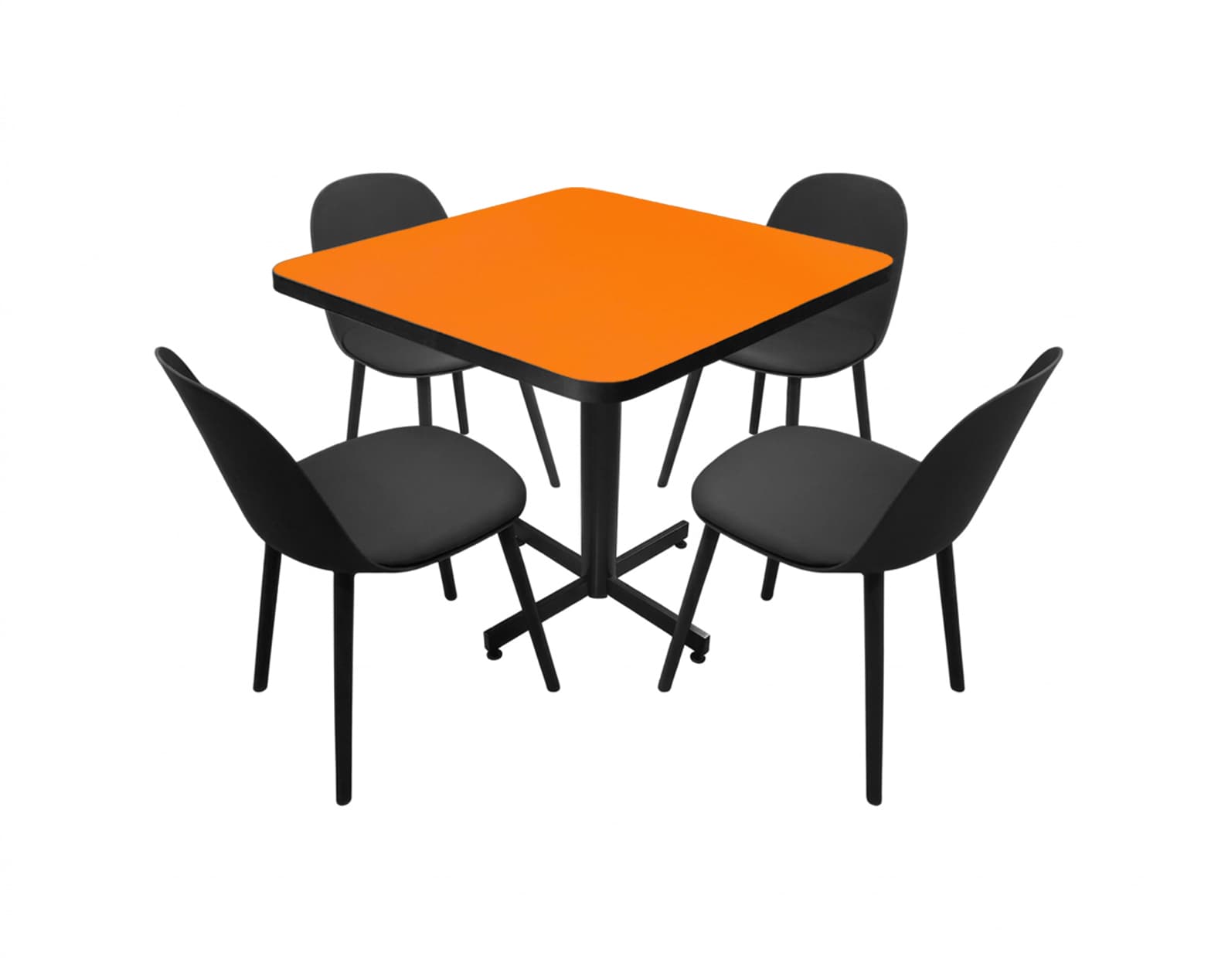 Conjunto Modelo Nova Naranja Liso - estándar 4 sillas