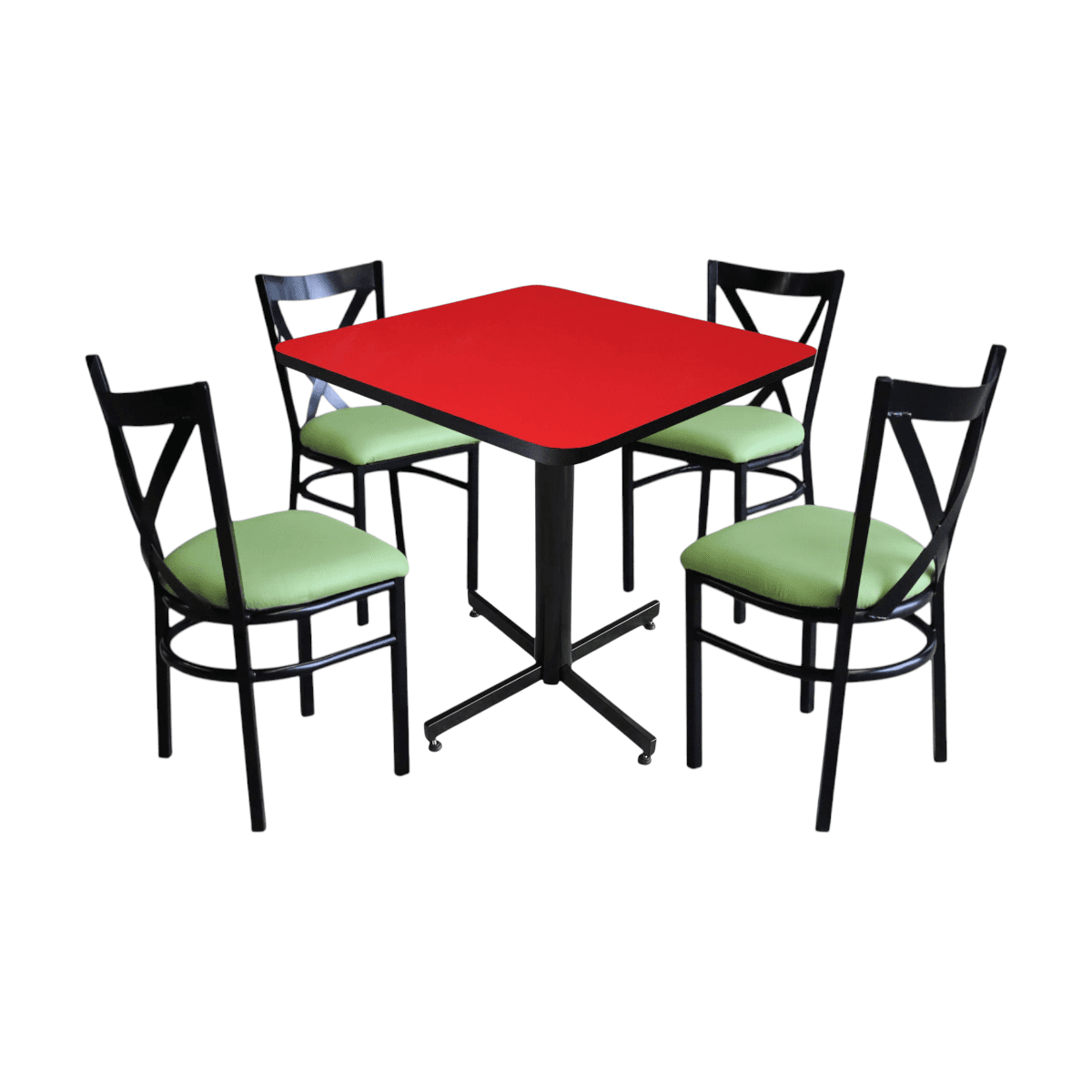 Conjunto Modelo Roma Rojo Liso Brillante - estándar 4 sillas view 8