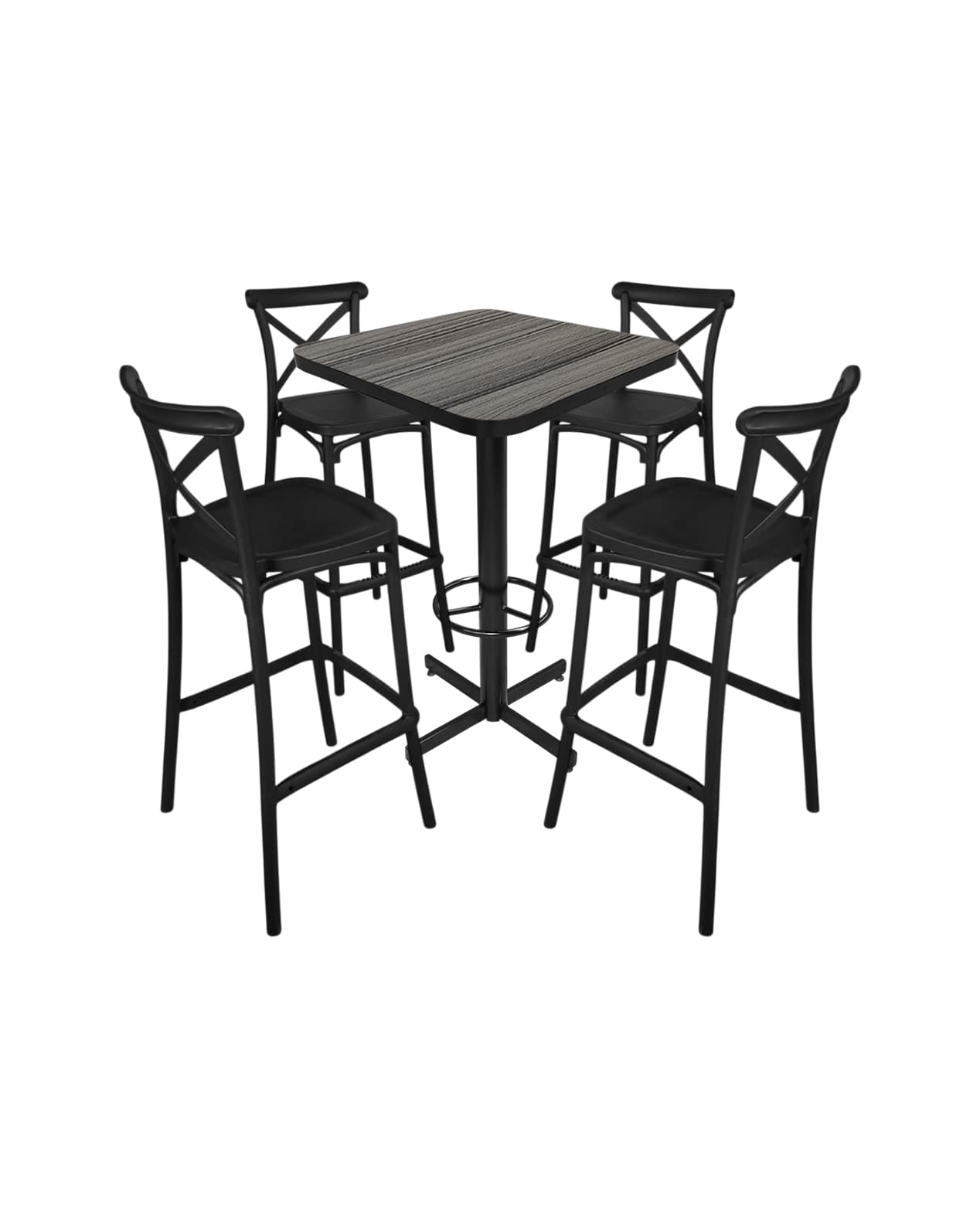 Conjunto Periquero Modelo Crossback Gris Imperial - 4 bancos