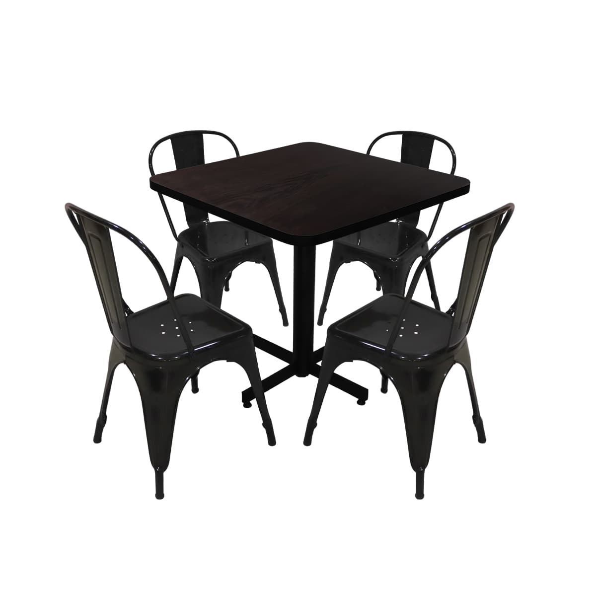 Conjunto modelo Tolix, estándar con 4 sillas