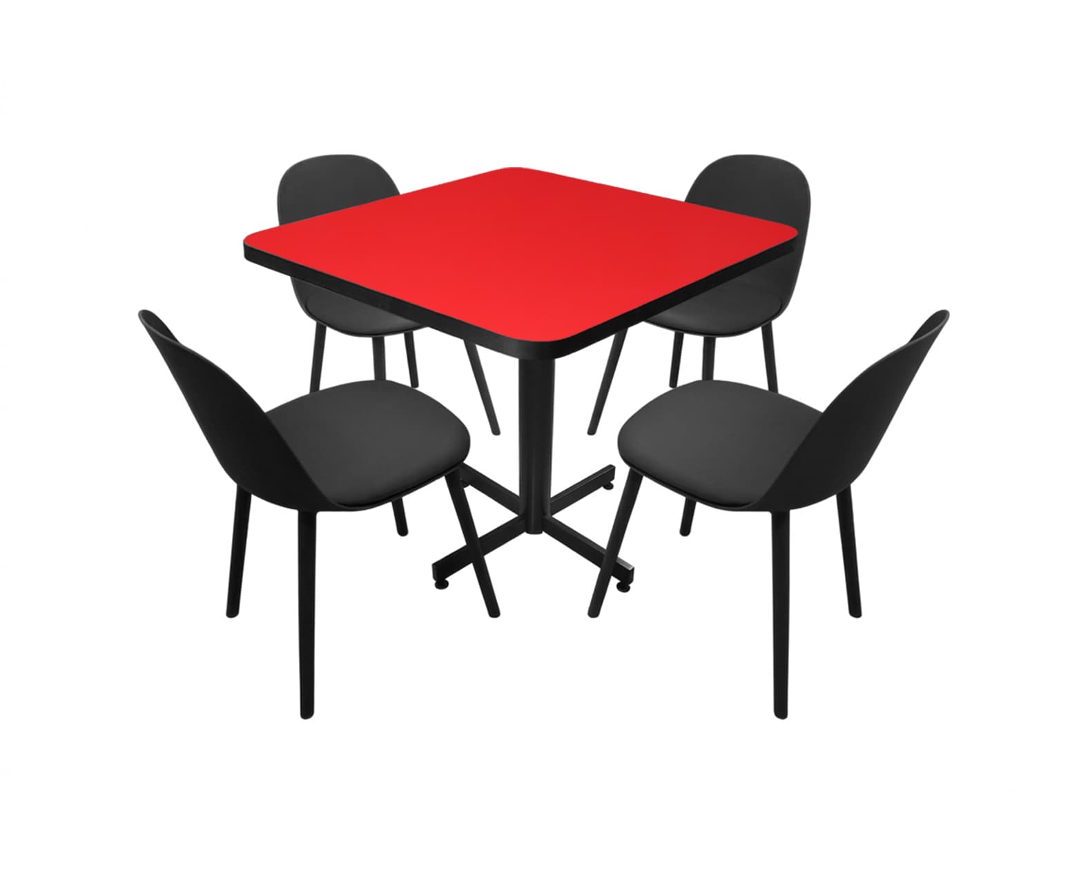 Conjunto Modelo Nova Rojo Liso - estándar 4 sillas