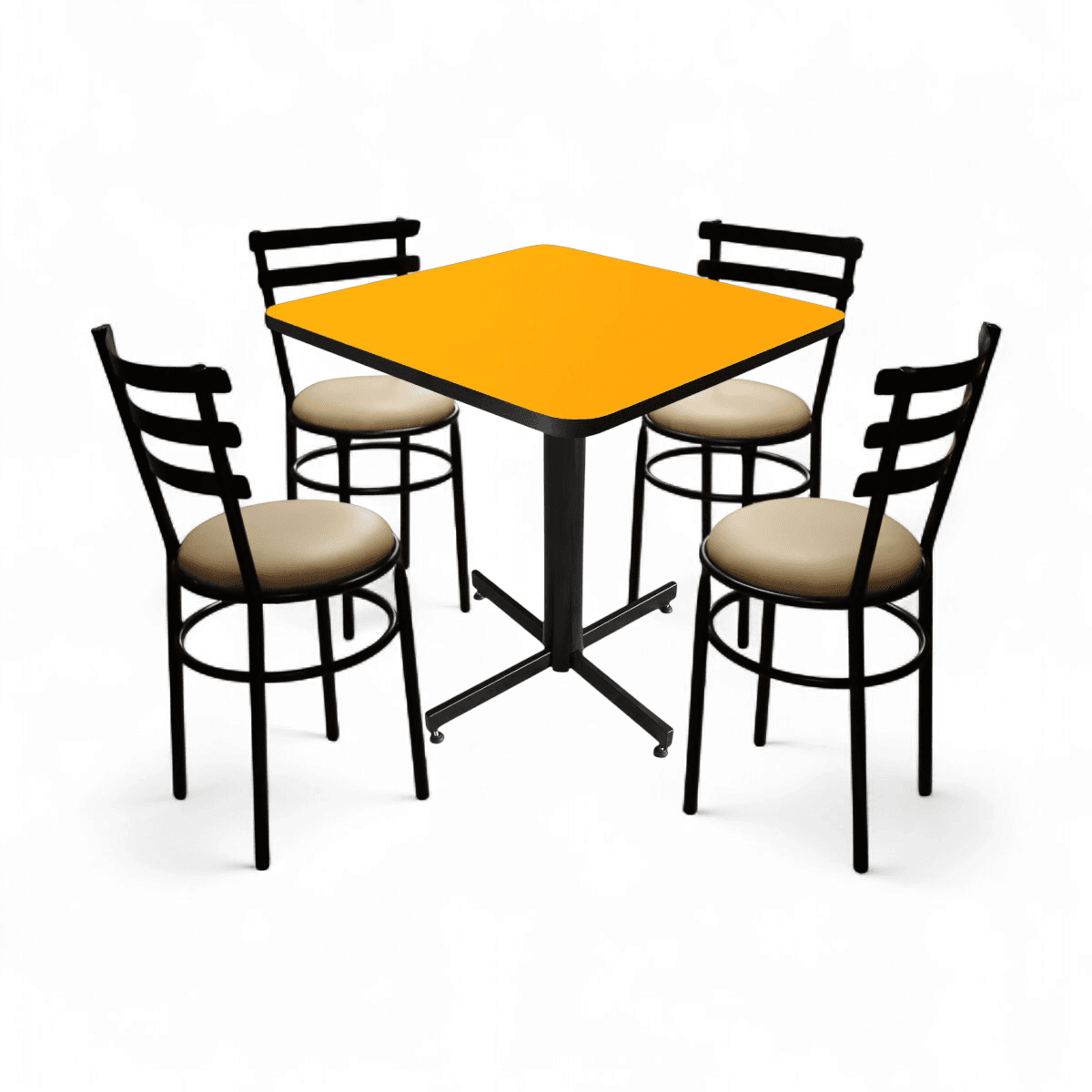 Conjunto Modelo Solera Amarillo Liso - estándar 4 sillas