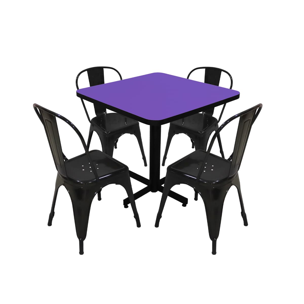 Conjunto Modelo Tolix Morado - estándar 4 sillas view 2