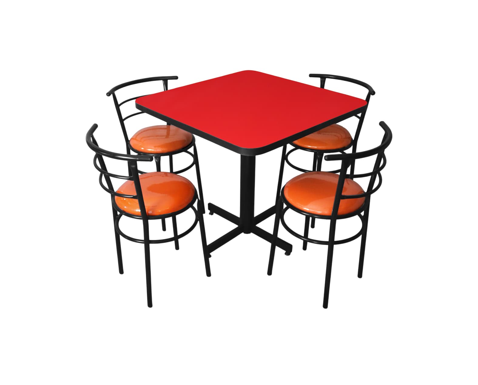 Conjunto Modelo Chabeli Rojo Liso Brillante - estándar 4 sillas view 4