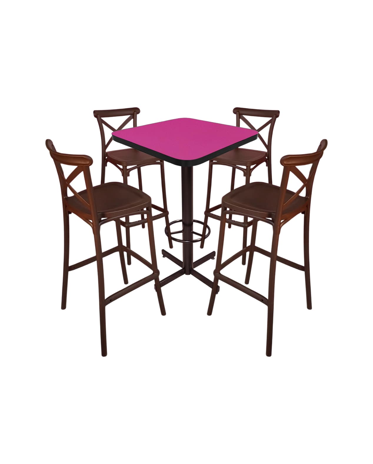 Conjunto Periquero Modelo Crossback Fiucsa - 4 bancos view 2