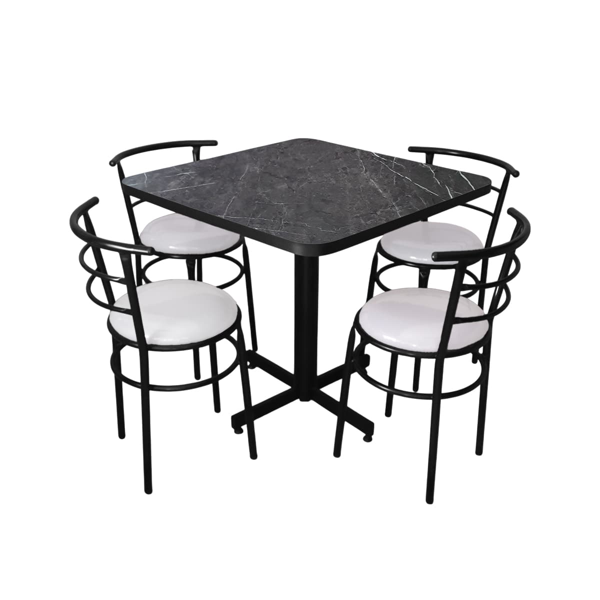 Conjunto Modelo Chabeli Gris Carrara - estándar 4 sillas