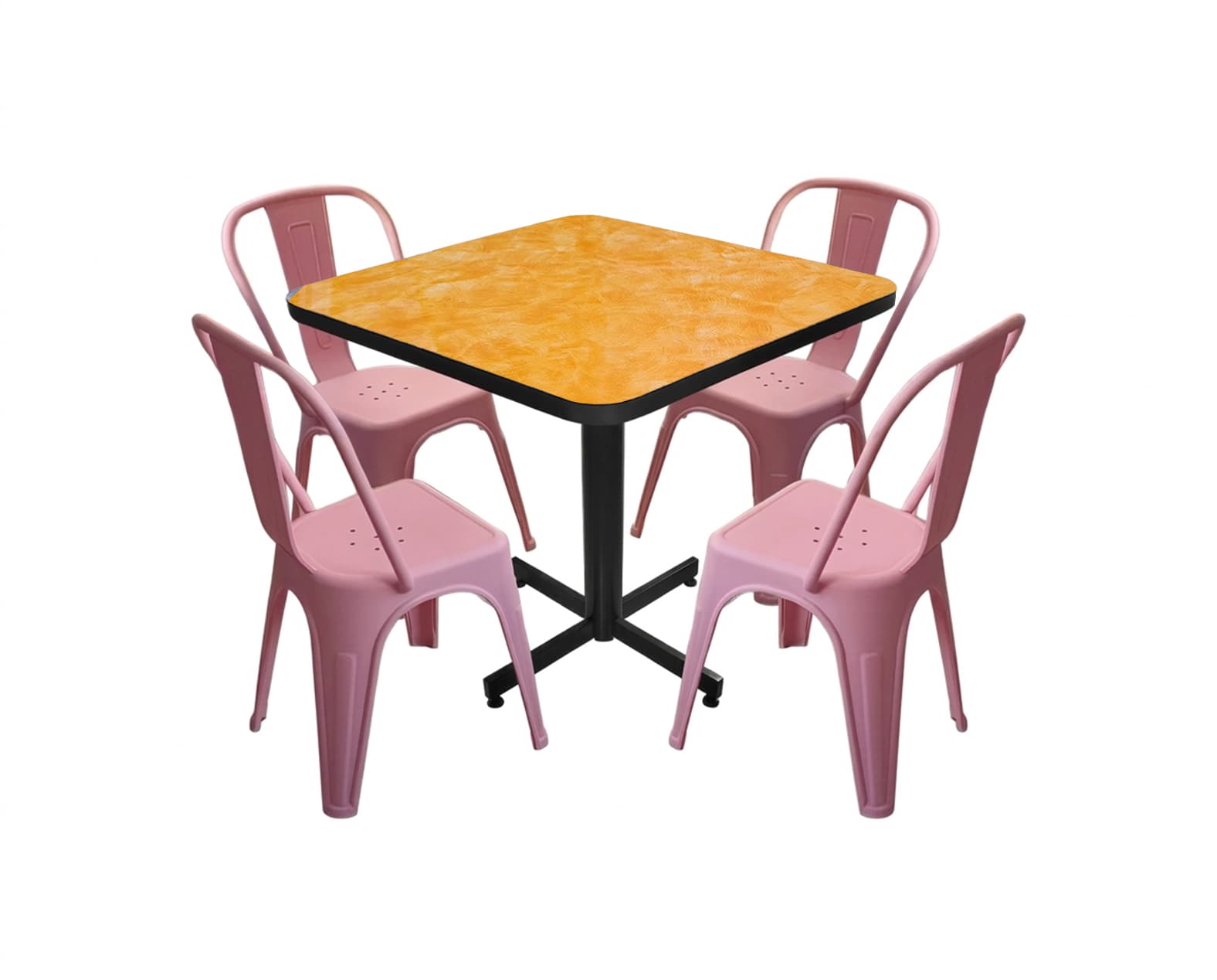 Conjunto Modelo Tolix Amarillo Deslavado - estándar 4 sillas view 3