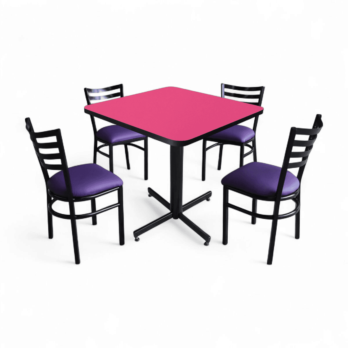 Conjunto Modelo Italia Rosa Mate - estándar 4 sillas view 6