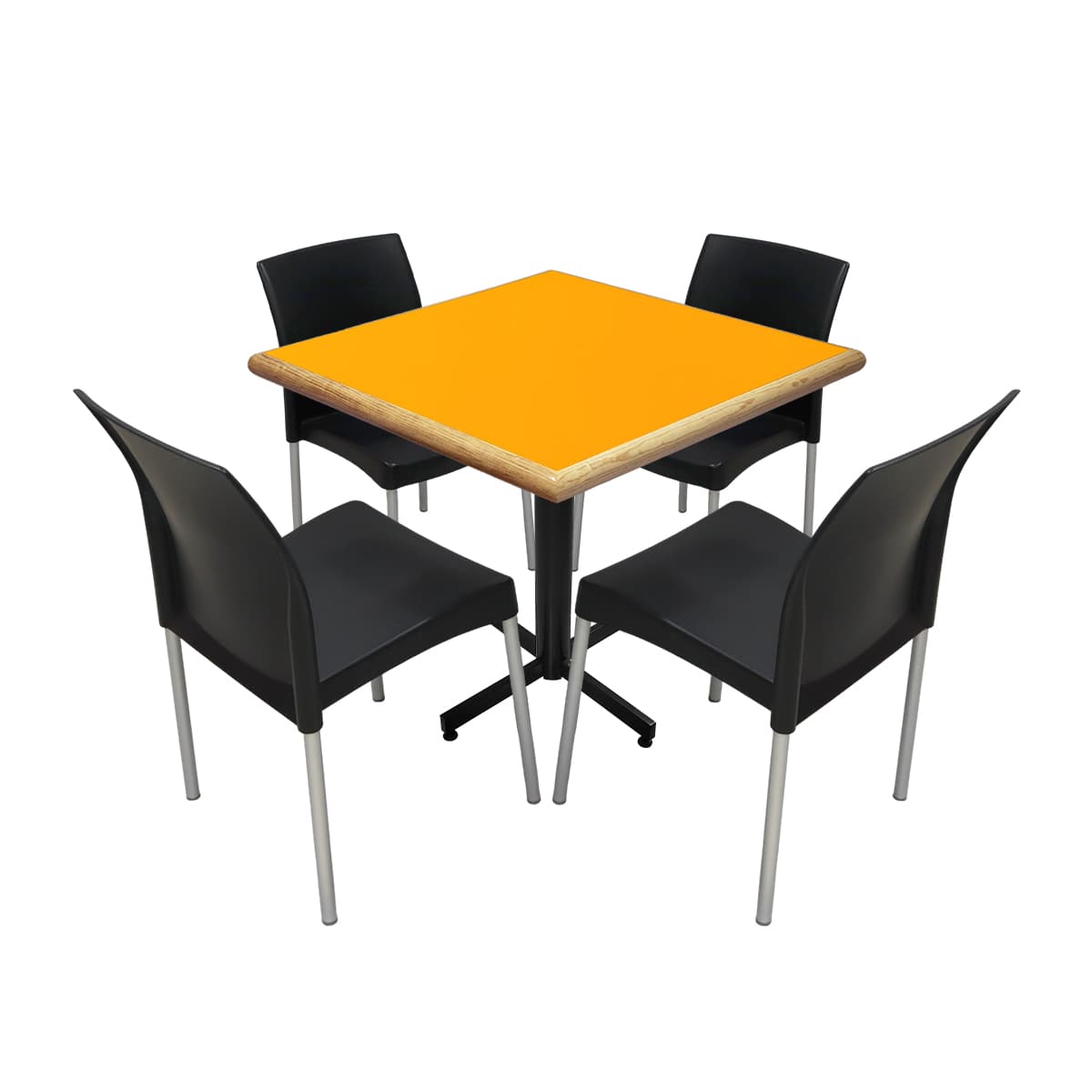 Conjunto Modelo Hit Amarillo Liso - estándar 4 sillas