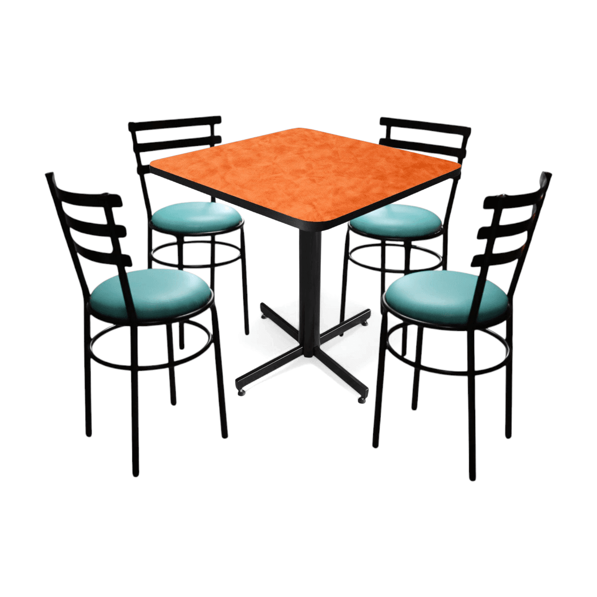 Conjunto Modelo Solera Naranja Deslavado - estándar 4 sillas view 3