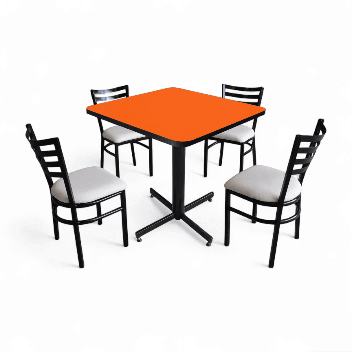 Conjunto Modelo Italia Naranja Liso - estándar 4 sillas view 5