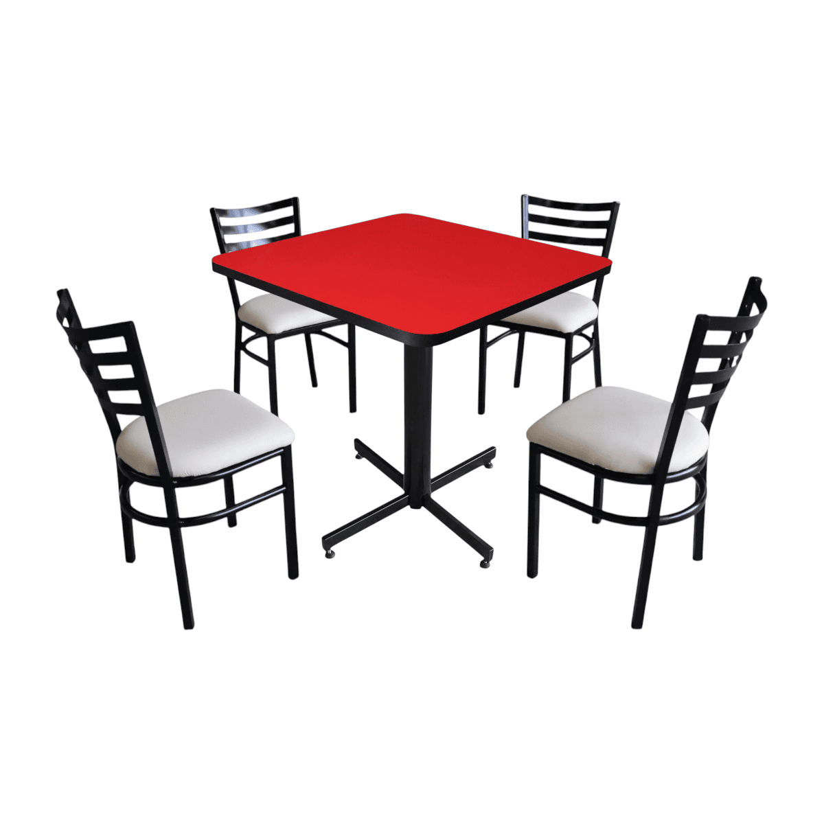 Conjunto Modelo Italia Rojo Liso Brillante - estándar 4 sillas view 5