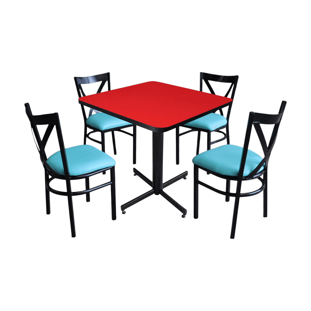 Conjunto Modelo Roma Rojo Liso Brillante - estándar 4 sillas view 9