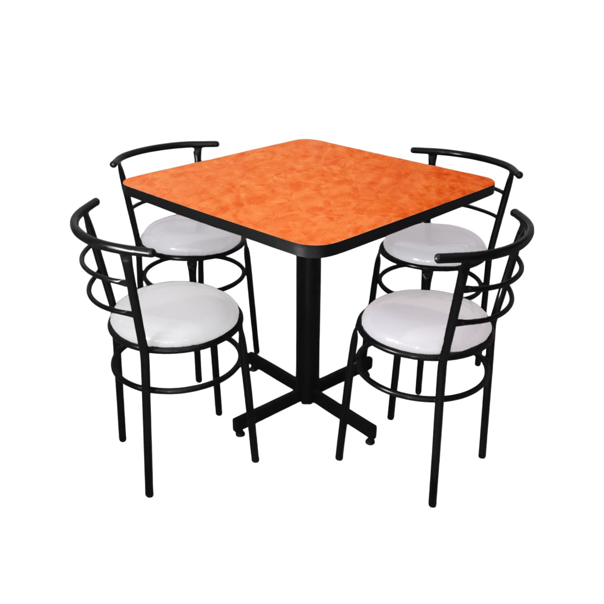 Conjunto Modelo Chabeli Naranja Deslavado - estándar 4 sillas