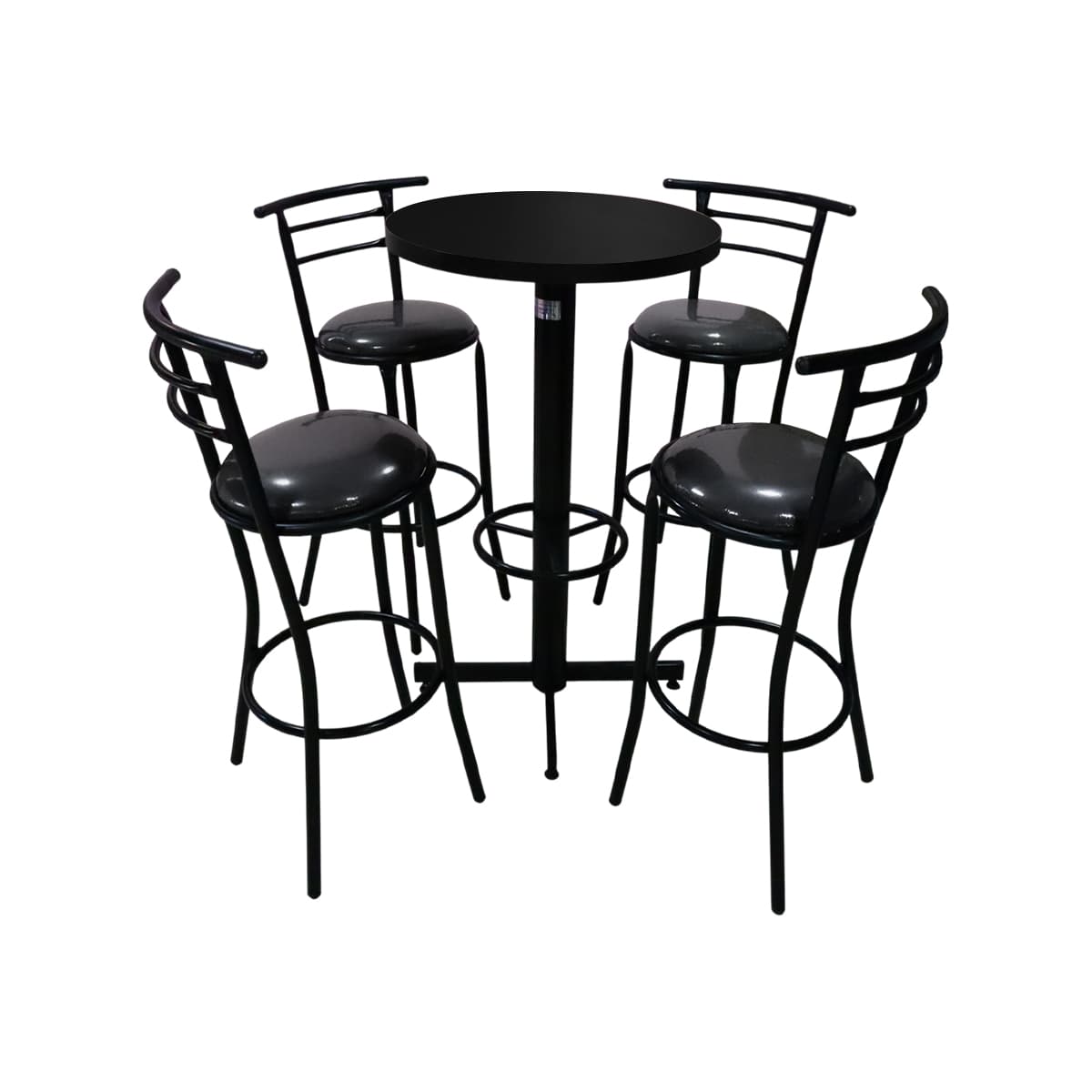 Conjunto Periquero Modelo Chabeli Negro Mate - 4 bancos