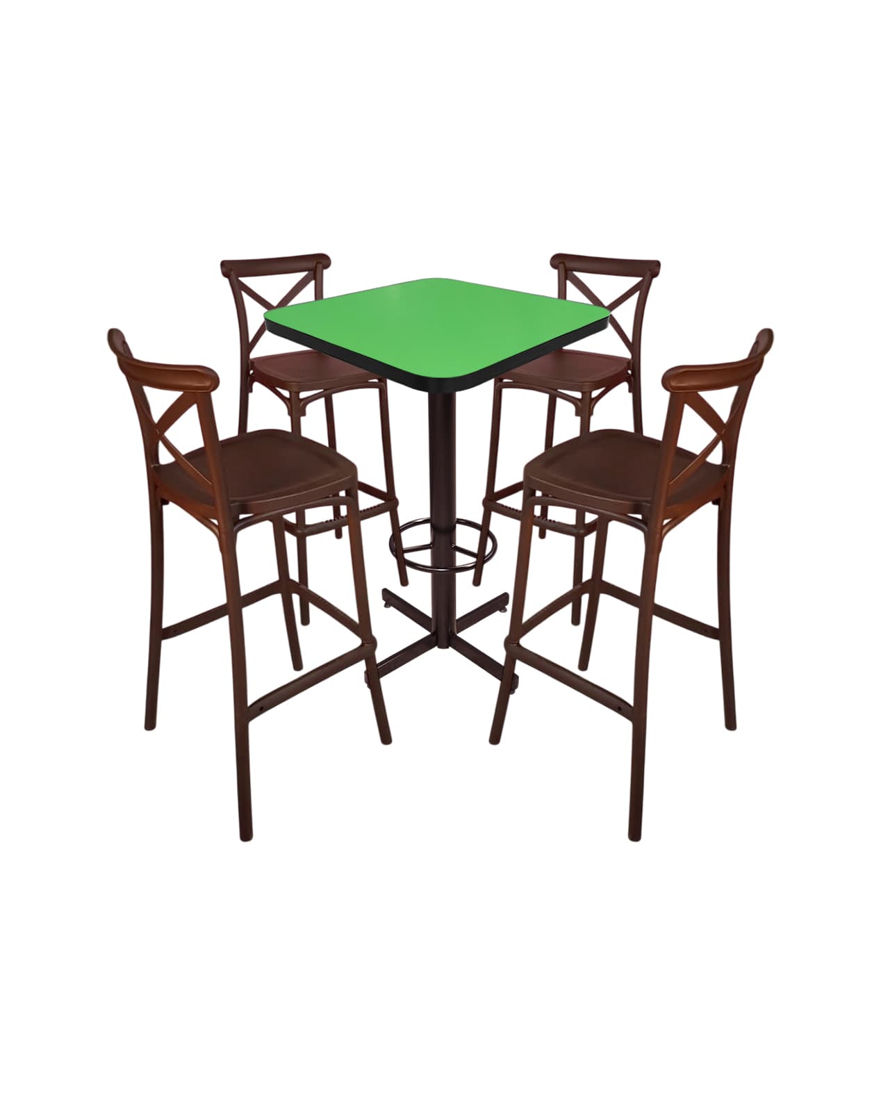Conjunto Periquero Modelo Crossback Verde Limón - 4 bancos view 2