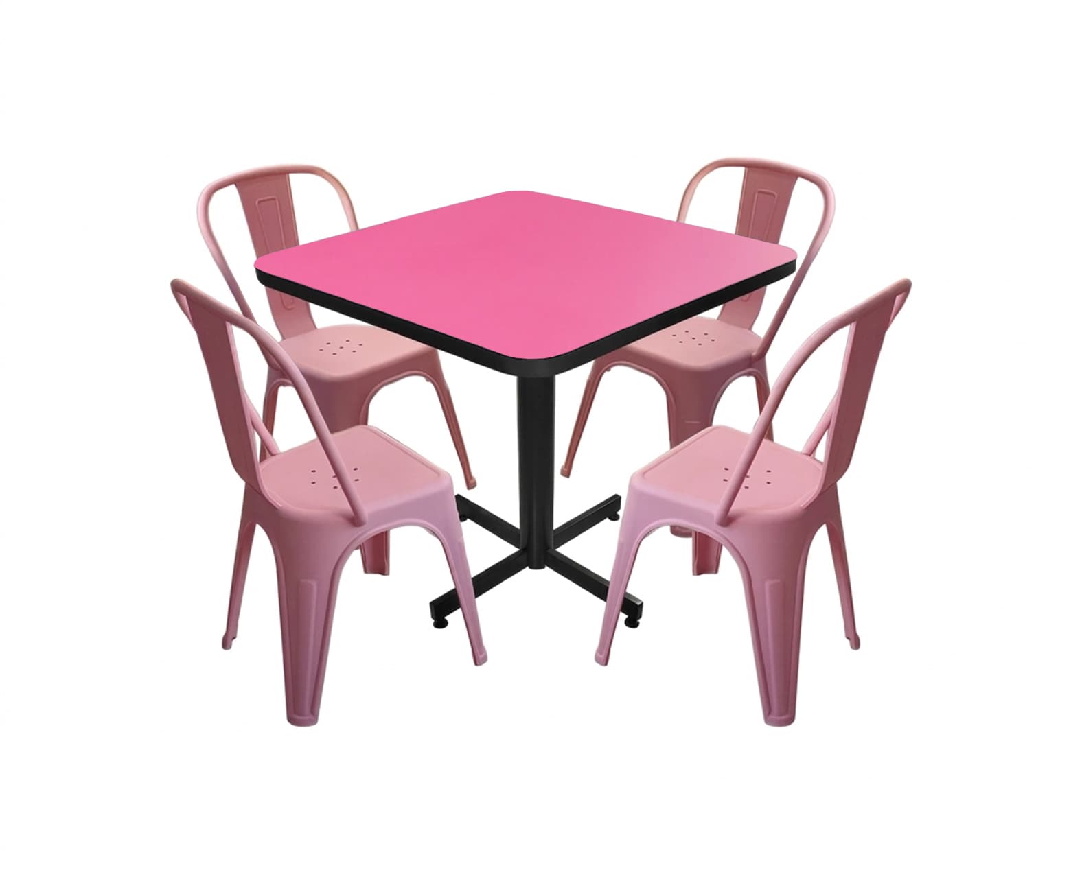 Conjunto Modelo Tolix Rosa Mate - estándar 4 sillas view 3