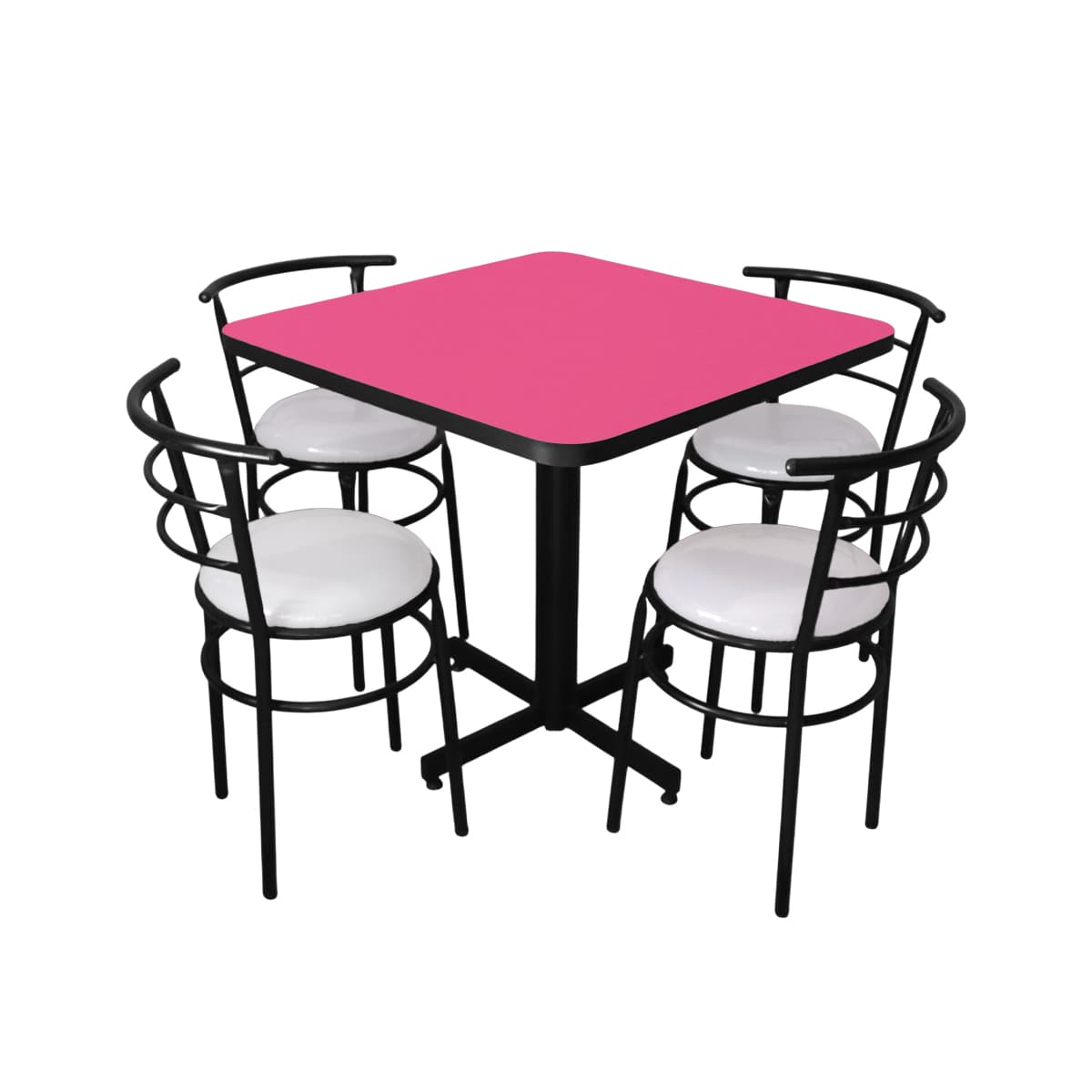 Conjunto Modelo Chabeli Rosa Mate - estándar 4 sillas