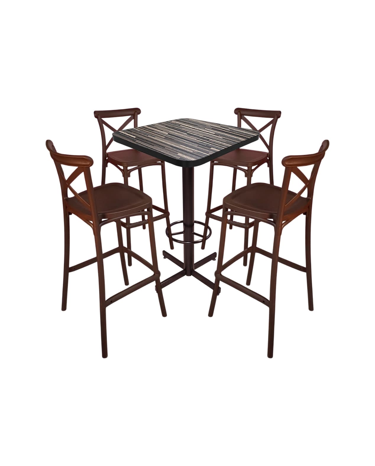 Conjunto Periquero Modelo Crossback Duelilla - 4 bancos view 2