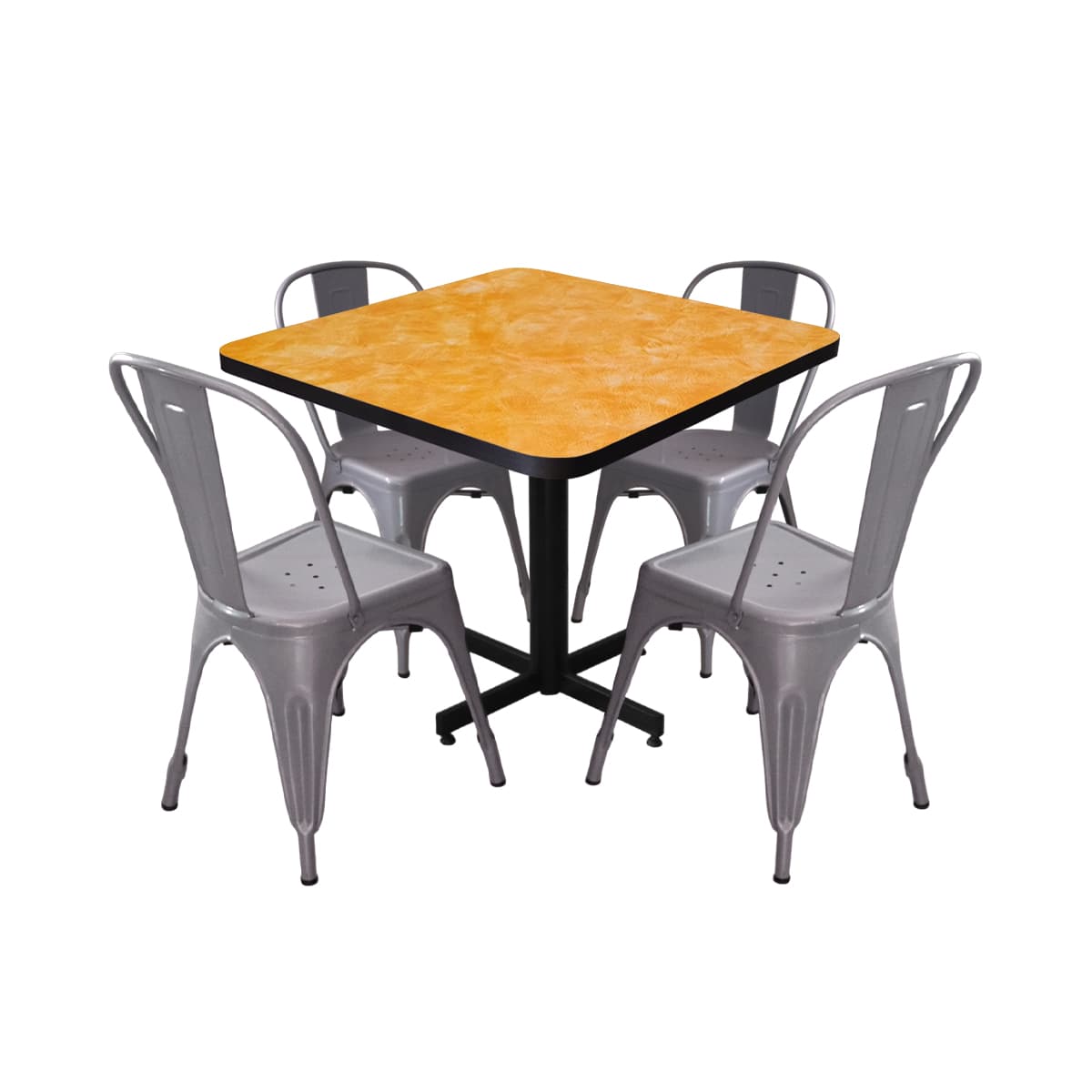 Conjunto Modelo Tolix Amarillo Deslavado - estándar 4 sillas view 2