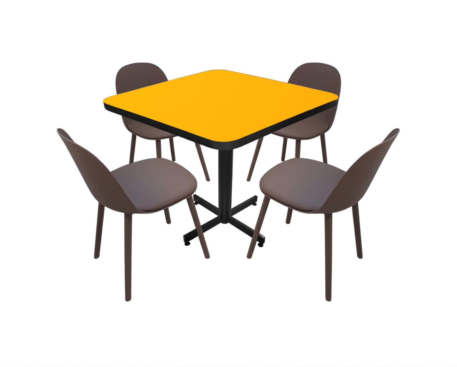 Conjunto Modelo Nova Amarillo Liso - estándar 4 sillas