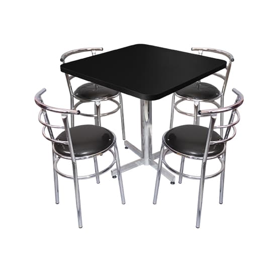 Conjunto Modelo Chabeli Negro Mate - estándar 4 sillas view 2