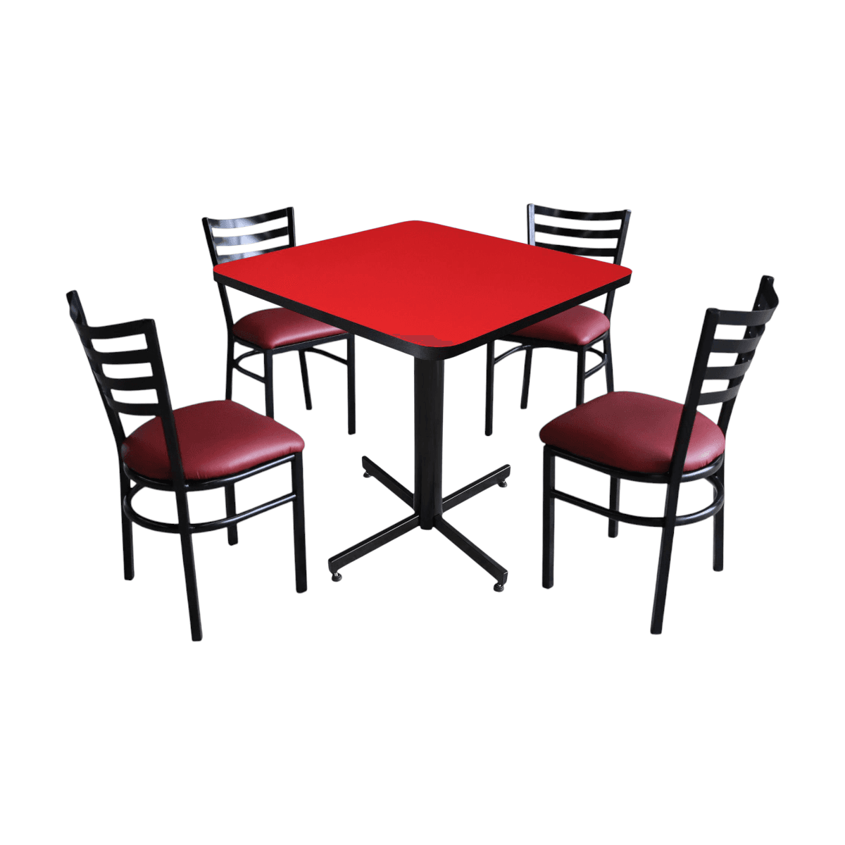 Conjunto Modelo Italia Rojo Liso Brillante - estándar 4 sillas view 3