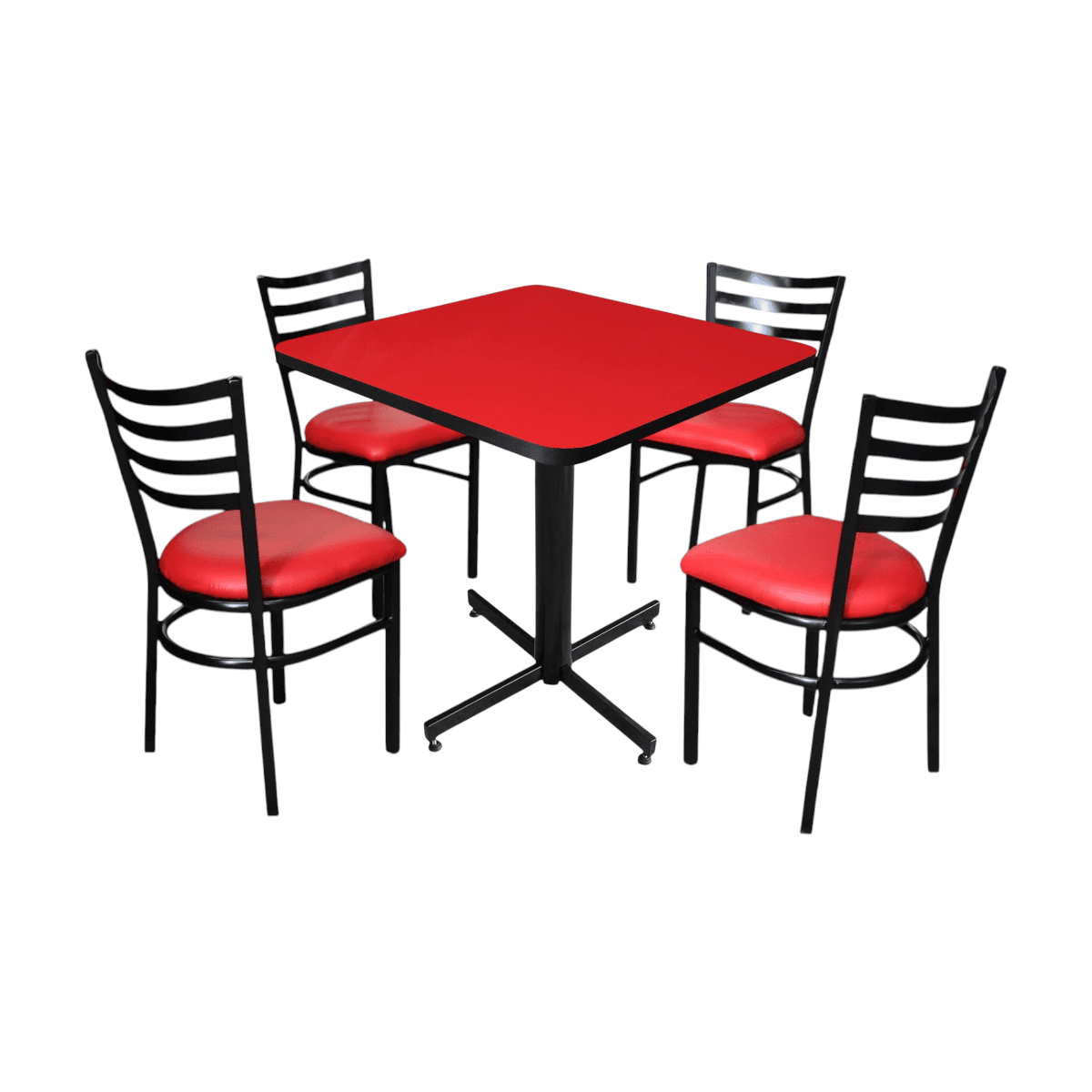 Conjunto Modelo Italia Rojo Liso Brillante - estándar 4 sillas view 6