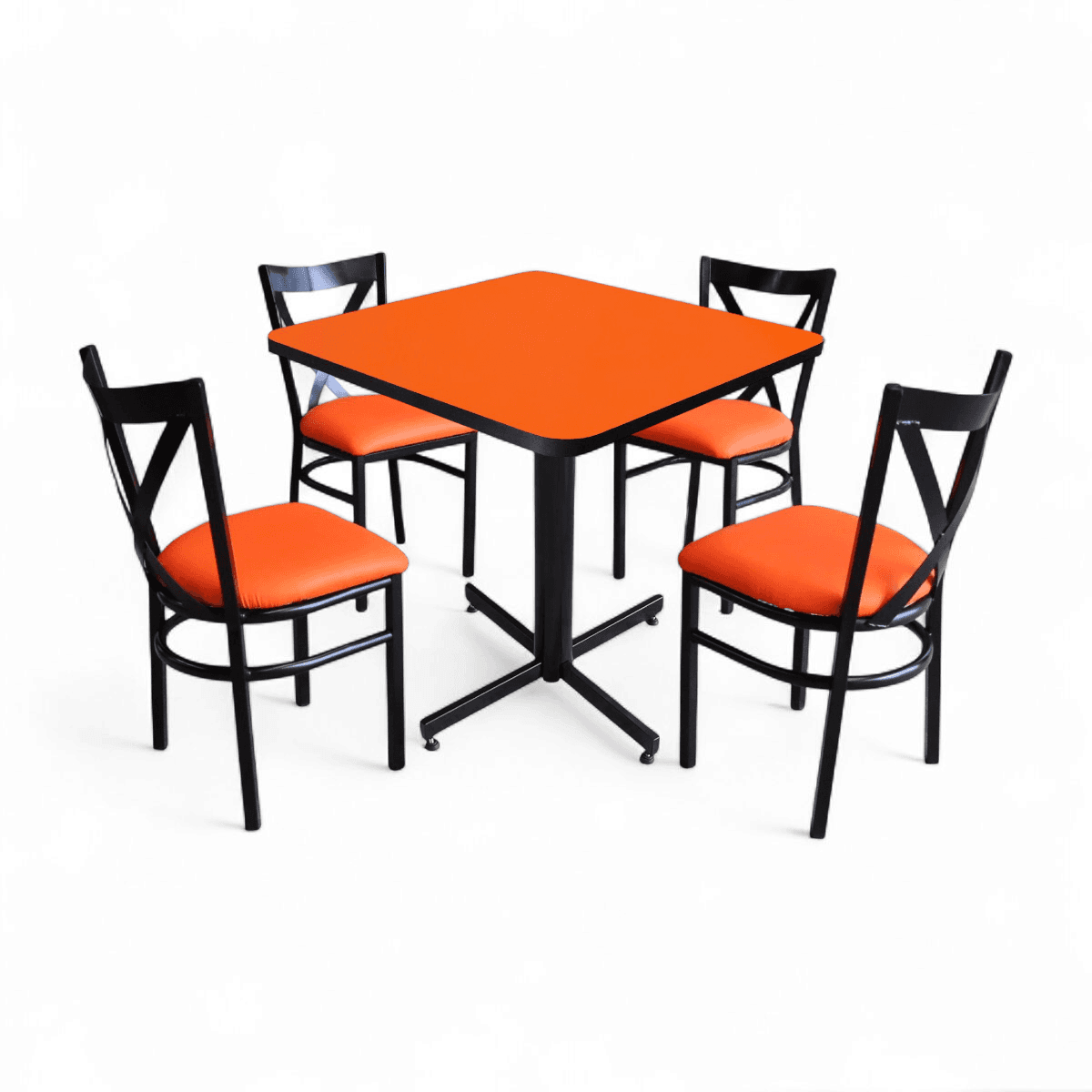 Conjunto Modelo Roma Naranja Liso - estándar 4 sillas view 6