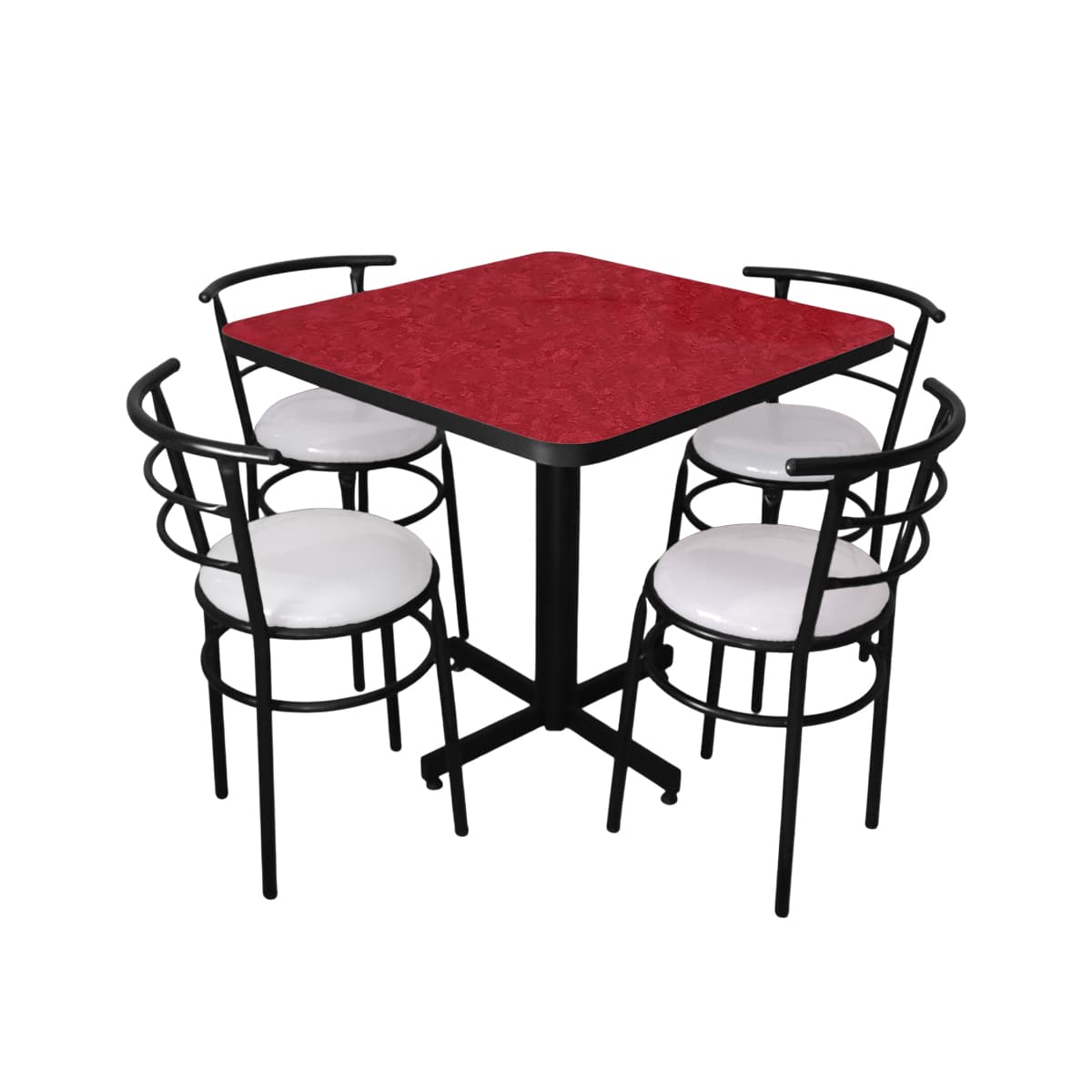 Conjunto Modelo Chabeli Rojo Traventino - estándar 4 sillas