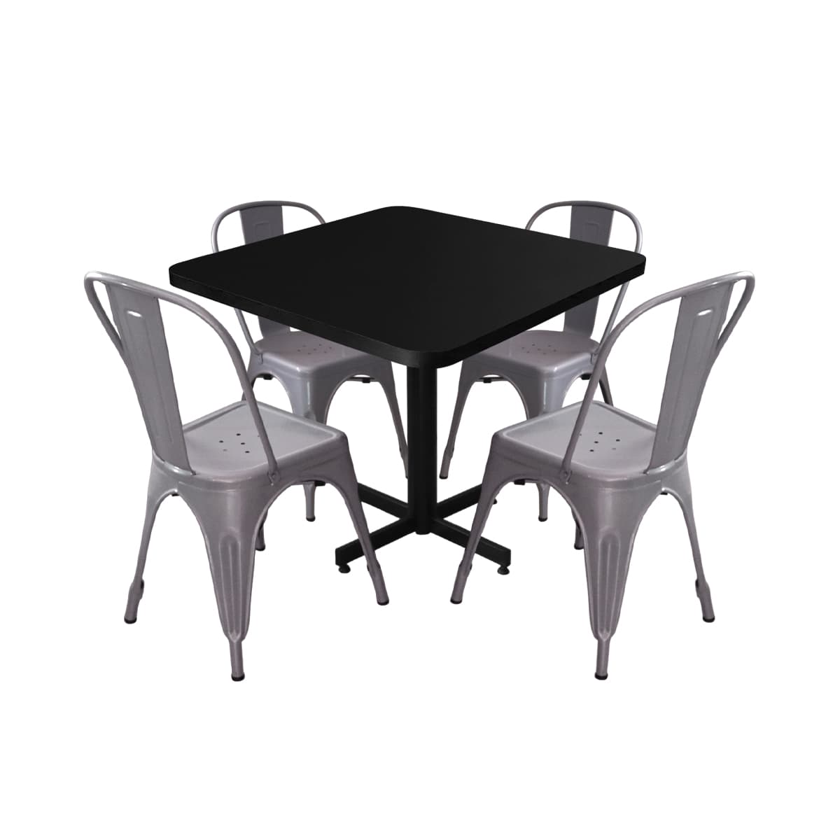 Conjunto Modelo Tolix Negro Mate - estándar 4 sillas view 2