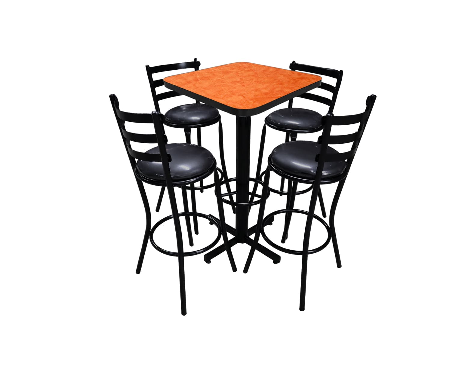 Conjunto Periquero Modelo Solera Naranja Deslavado - 4 bancos