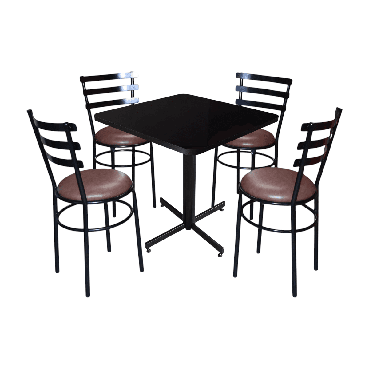 Conjunto Modelo Solera Negro Brillante- estándar 4 sillas