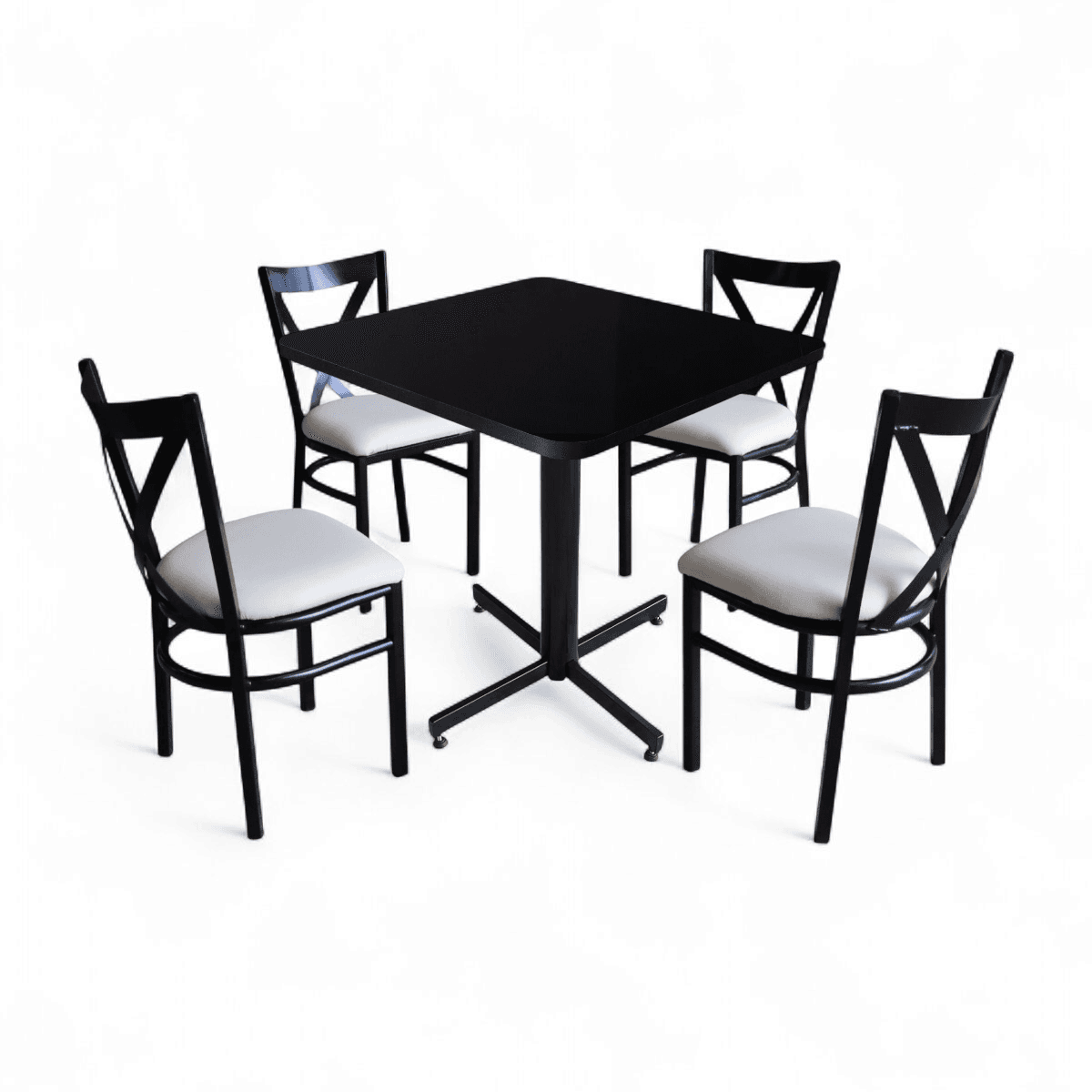 Conjunto Modelo Roma Negro Brillante - estándar 4 sillas view 4