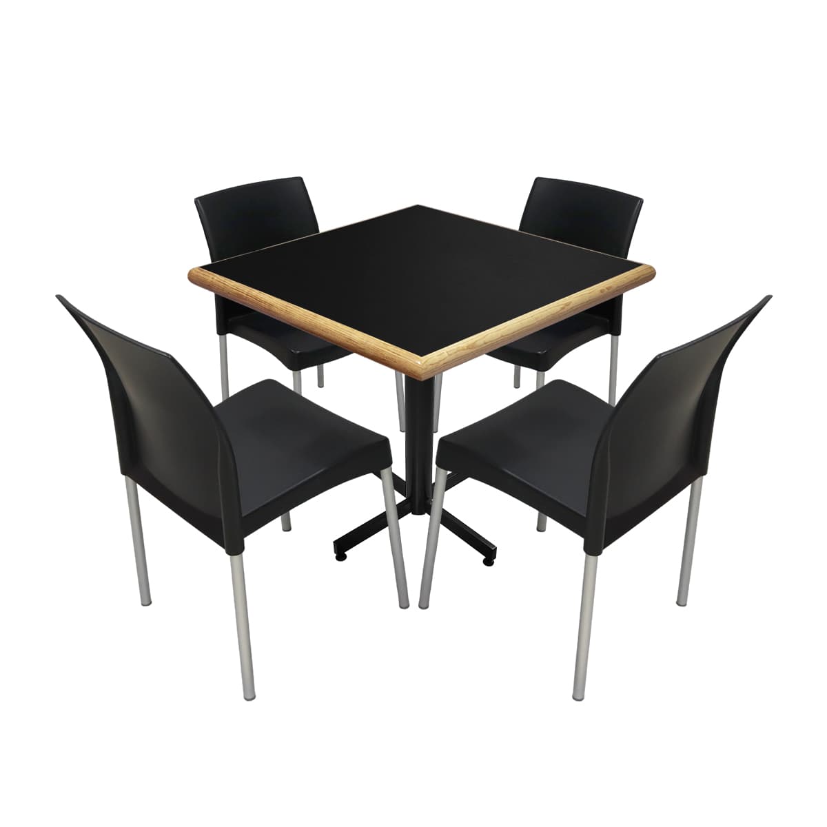 Conjunto Modelo Hit Negro Mate - estándar 4 sillas