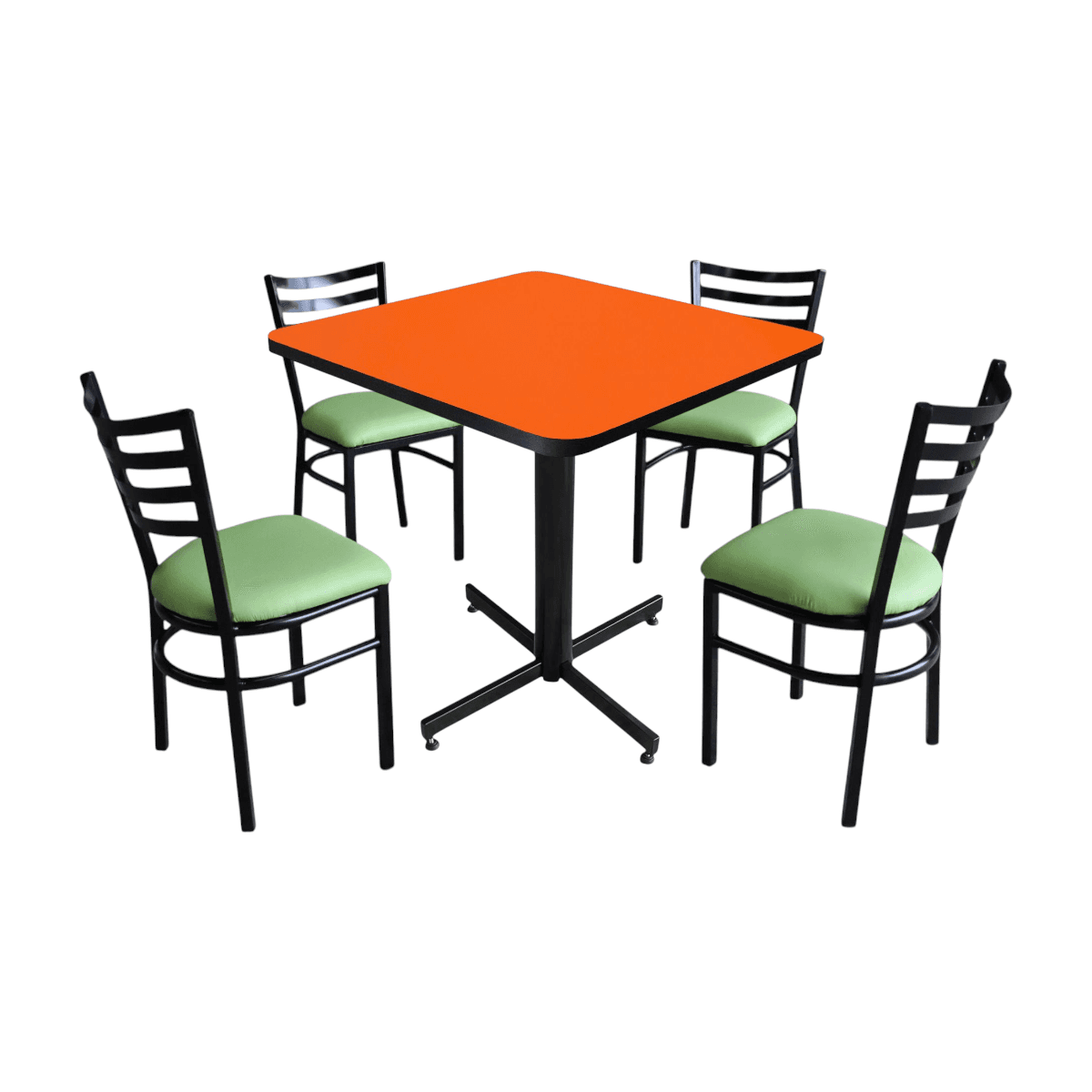 Conjunto Modelo Italia Naranja Liso - estándar 4 sillas view 3