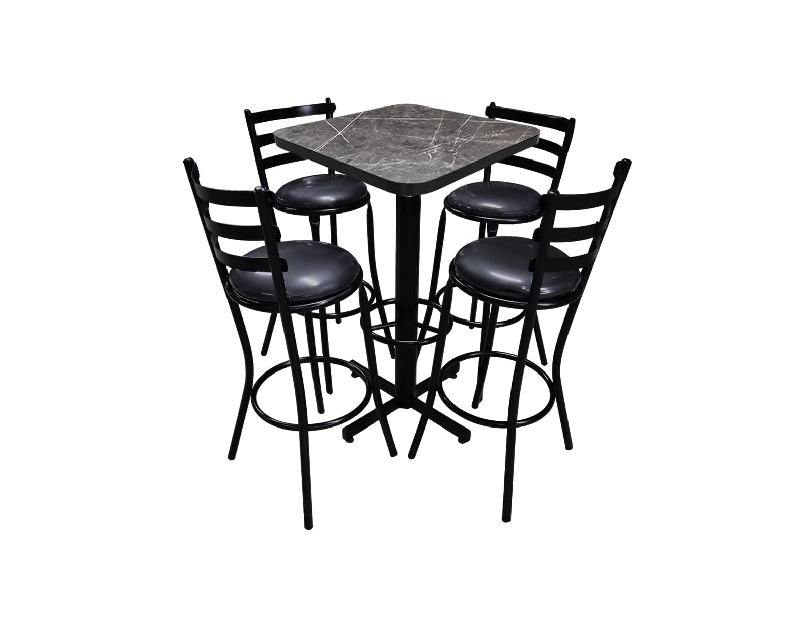 Conjunto Periquero Modelo Solera Gris Carrara - 4 bancos