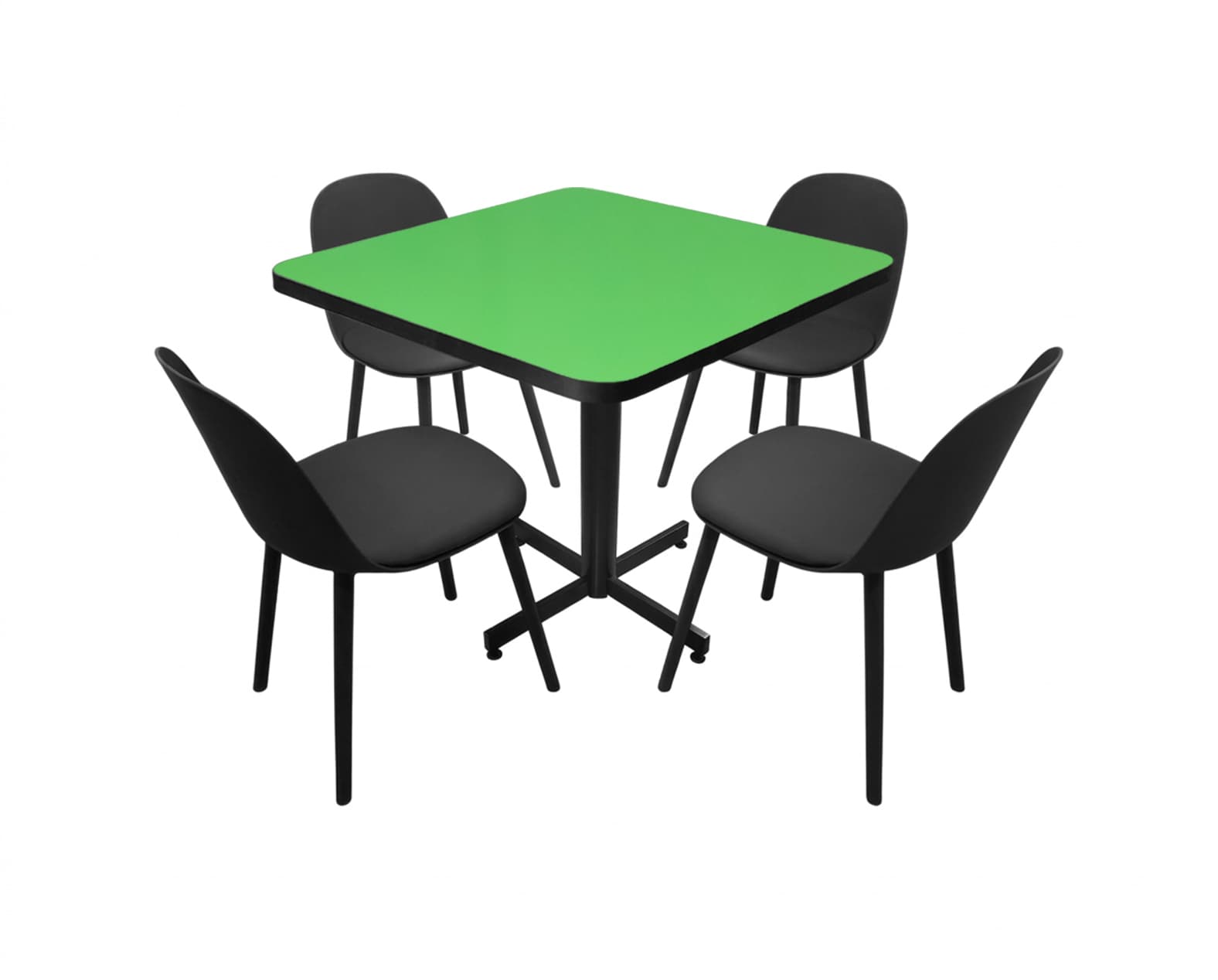 Conjunto Modelo Nova Verde Limón - estándar 4 sillas