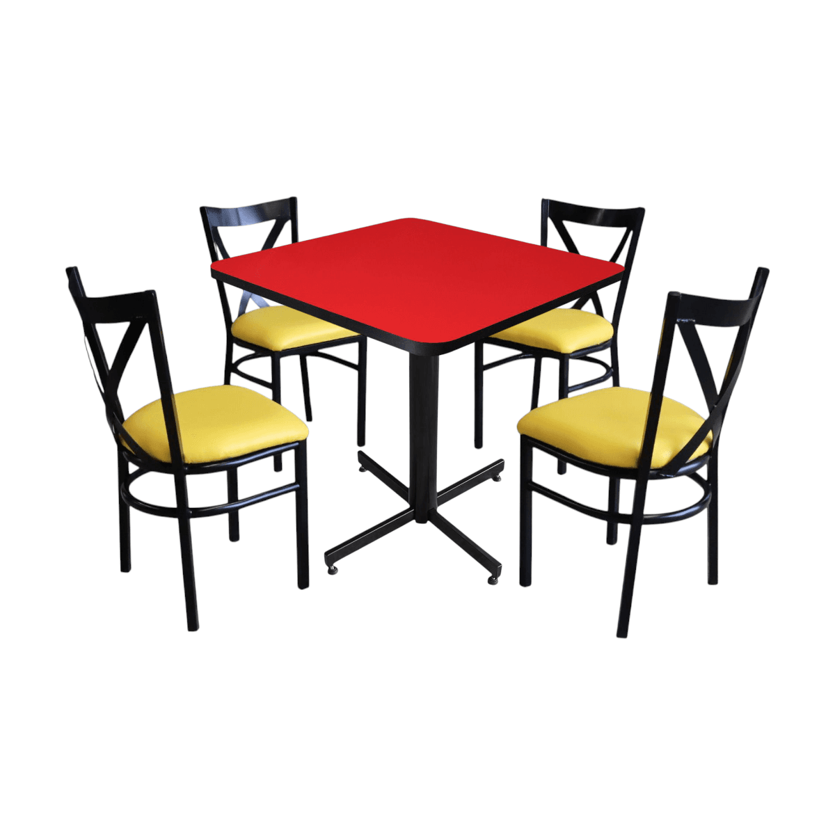 Conjunto Modelo Roma Rojo Liso Brillante - estándar 4 sillas view 12