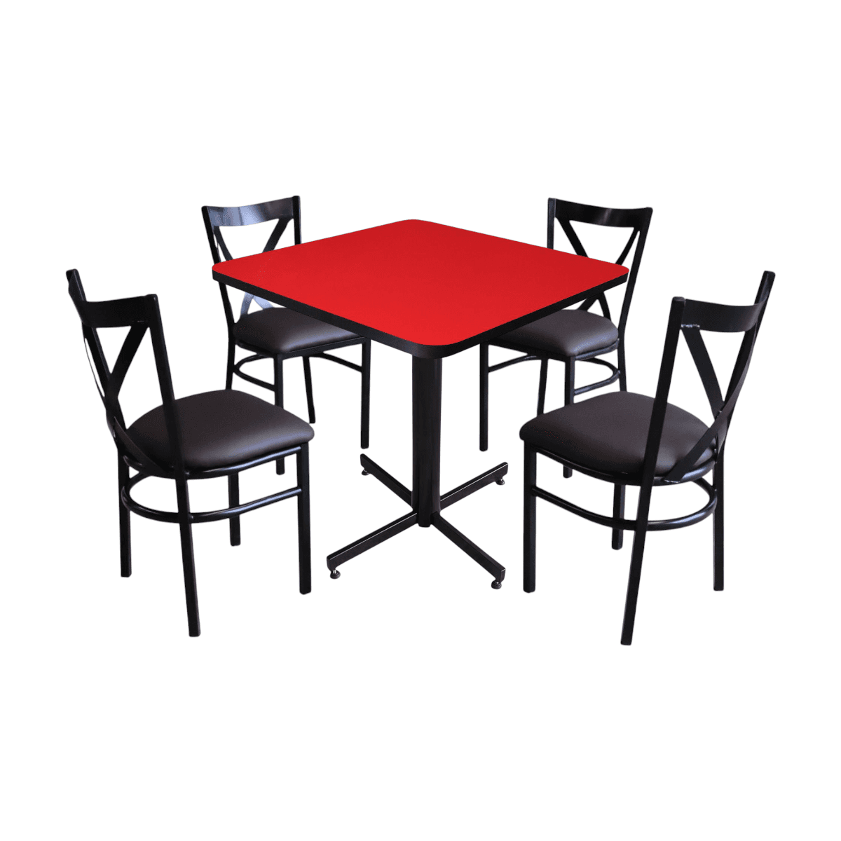 Conjunto Modelo Roma Rojo Liso Brillante - estándar 4 sillas view 6