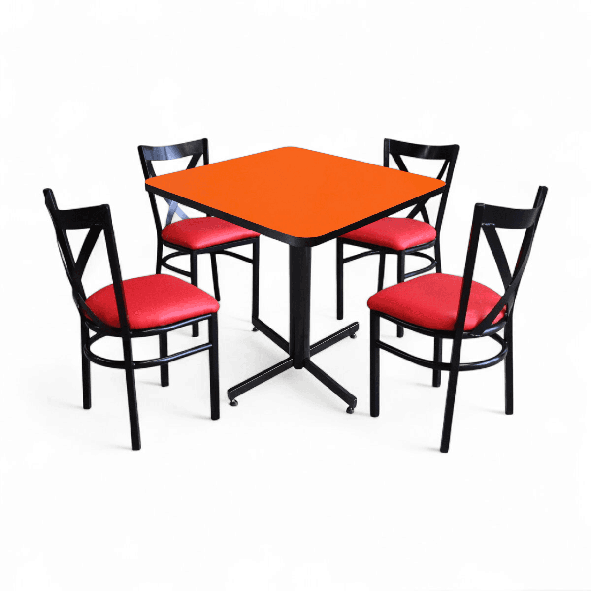 Conjunto Modelo Roma Naranja Liso - estándar 4 sillas view 10