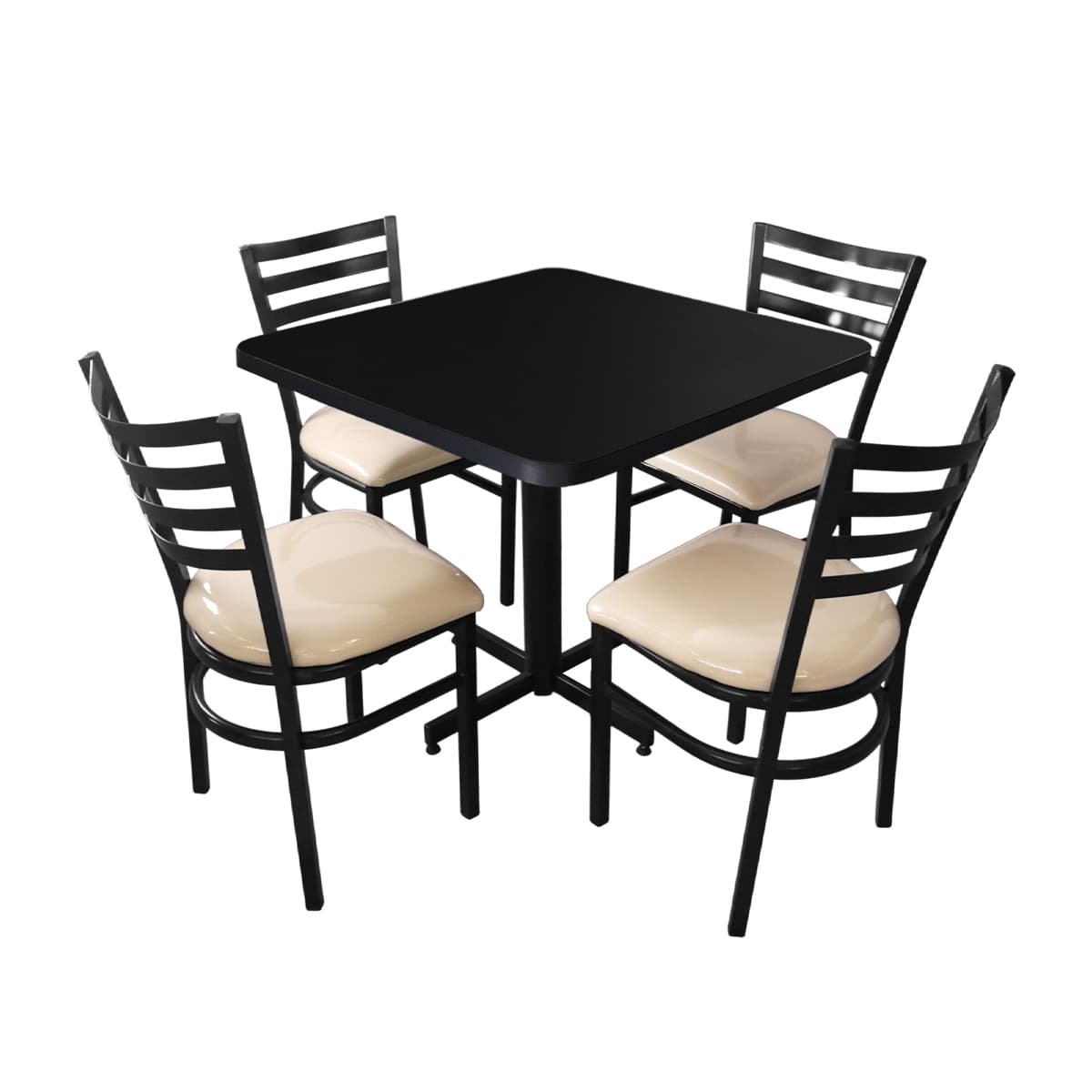 Conjunto Modelo Italia Negro Mate - estándar 4 sillas