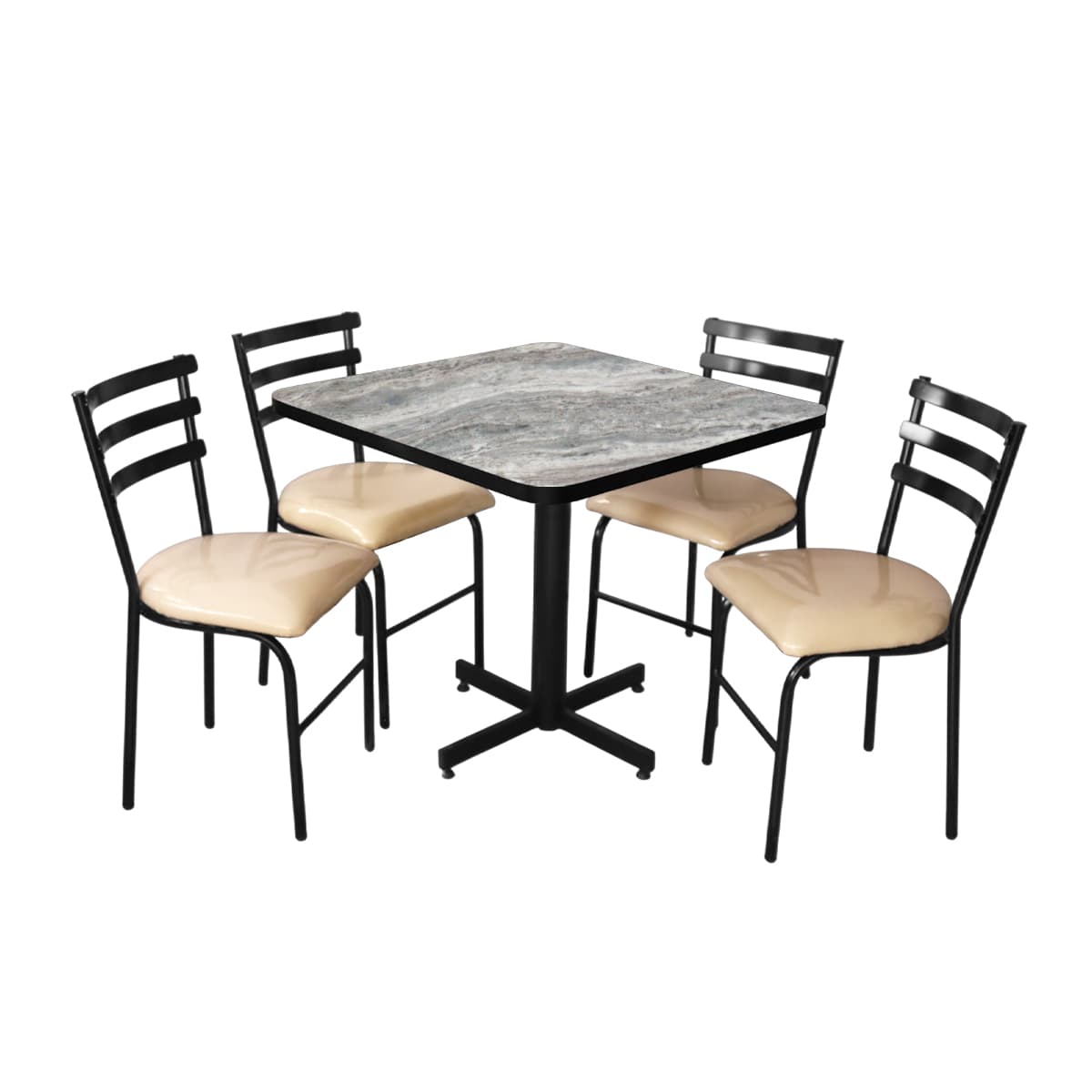 Conjunto Modelo Panda Marmol Gris - estándar 4 sillas