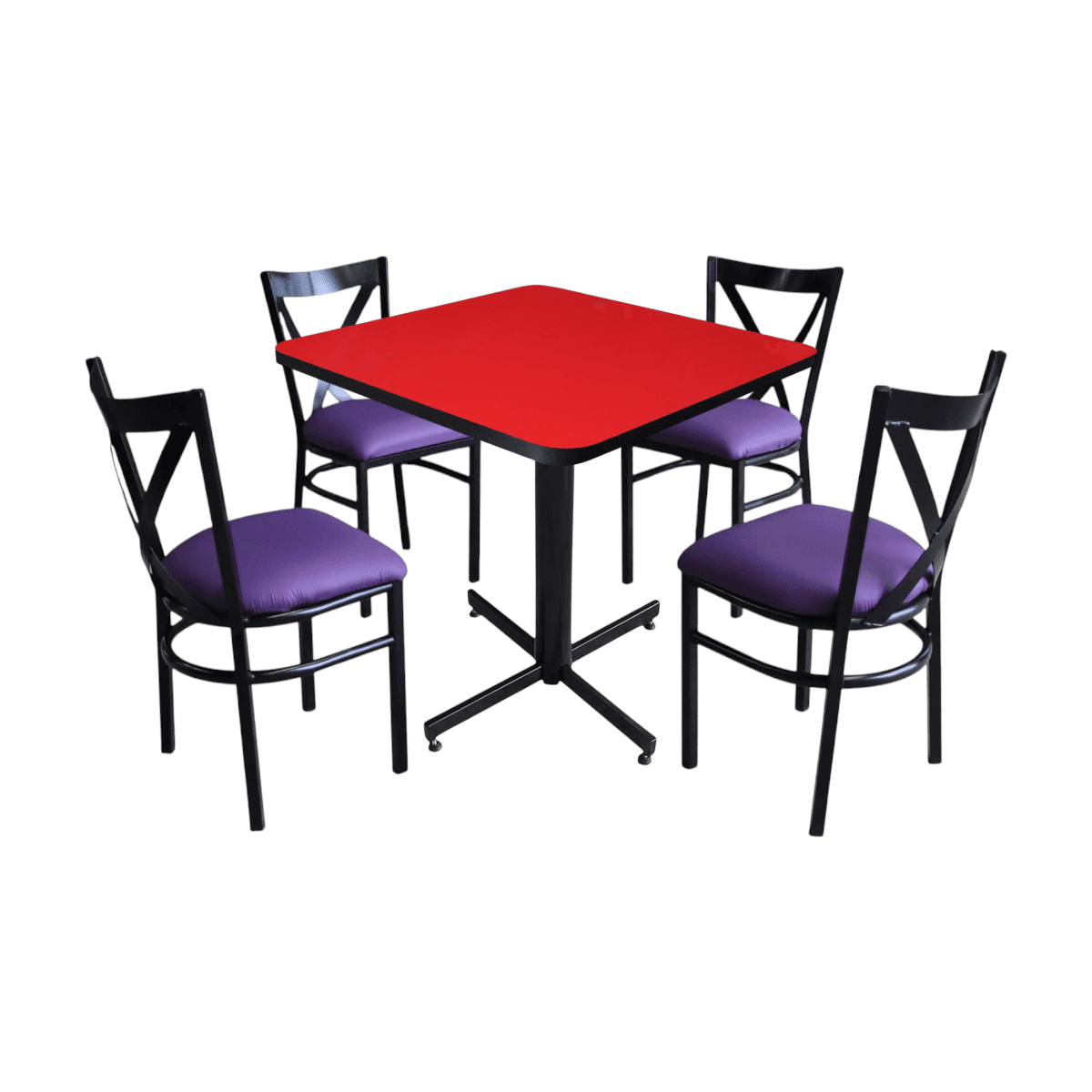 Conjunto Modelo Roma Rojo Liso Brillante - estándar 4 sillas view 7