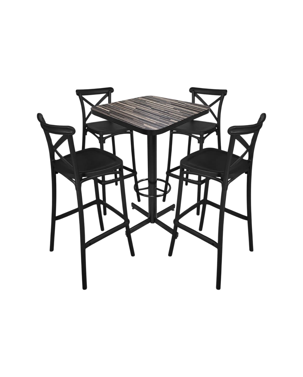 Conjunto Periquero Modelo Crossback Duelilla - 4 bancos