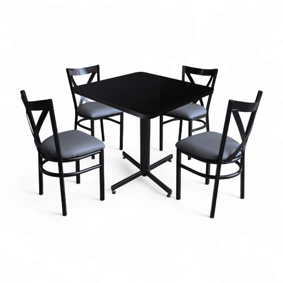 Conjunto Modelo Roma Negro Brillante - estándar 4 sillas view 5